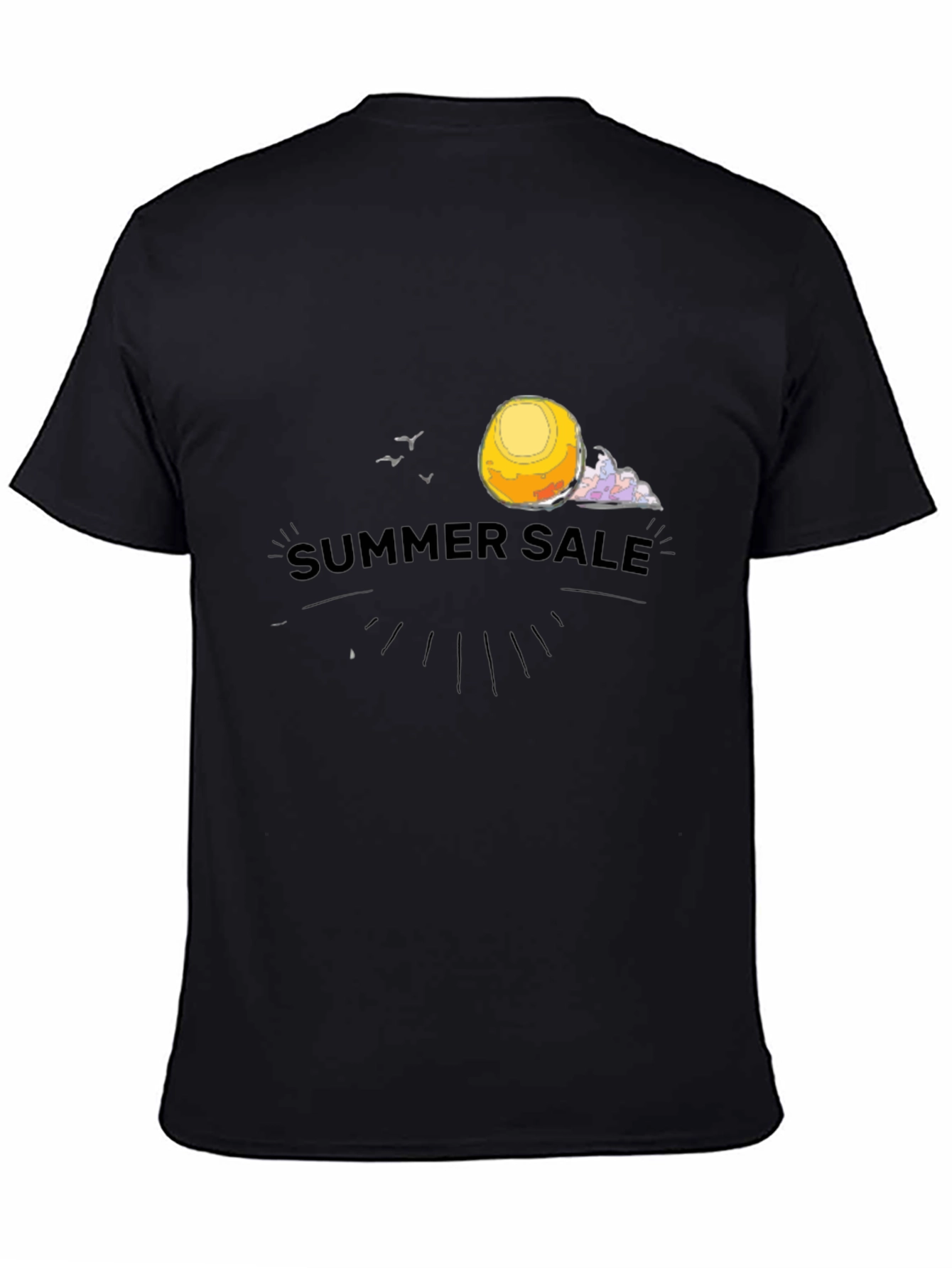 Summer Sale Graphic Tee - Black Cotton T-Shirt