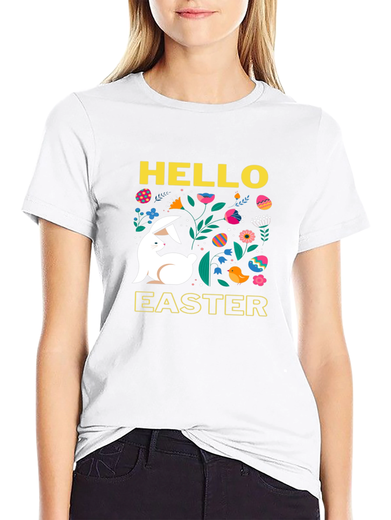 Hello Easter Bunny Graphic T-Shirt