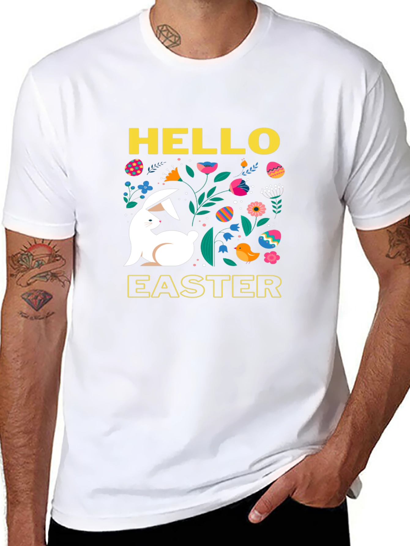 Hello Easter Bunny Graphic T-Shirt