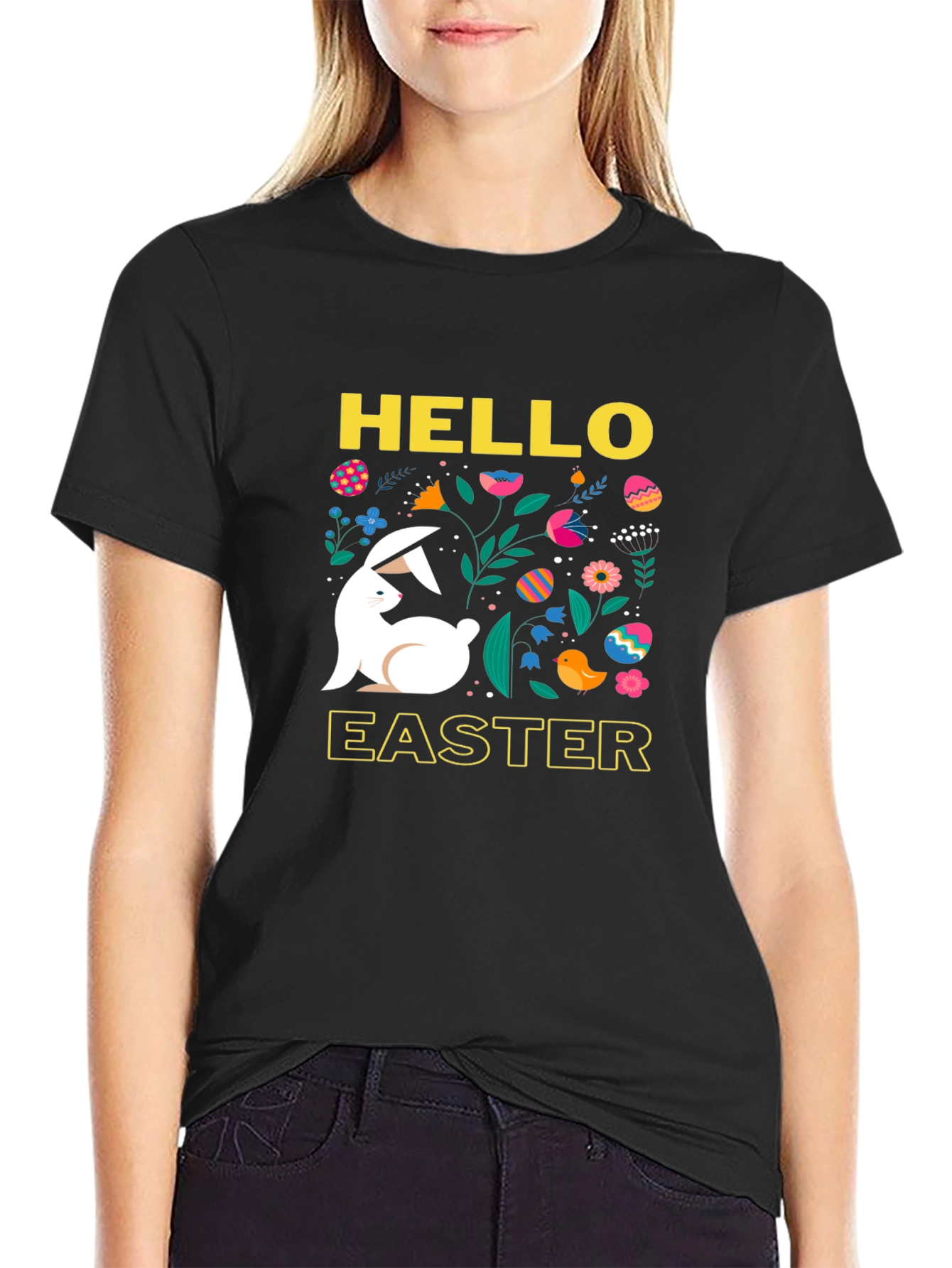 Hello Easter Bunny Graphic T-Shirt