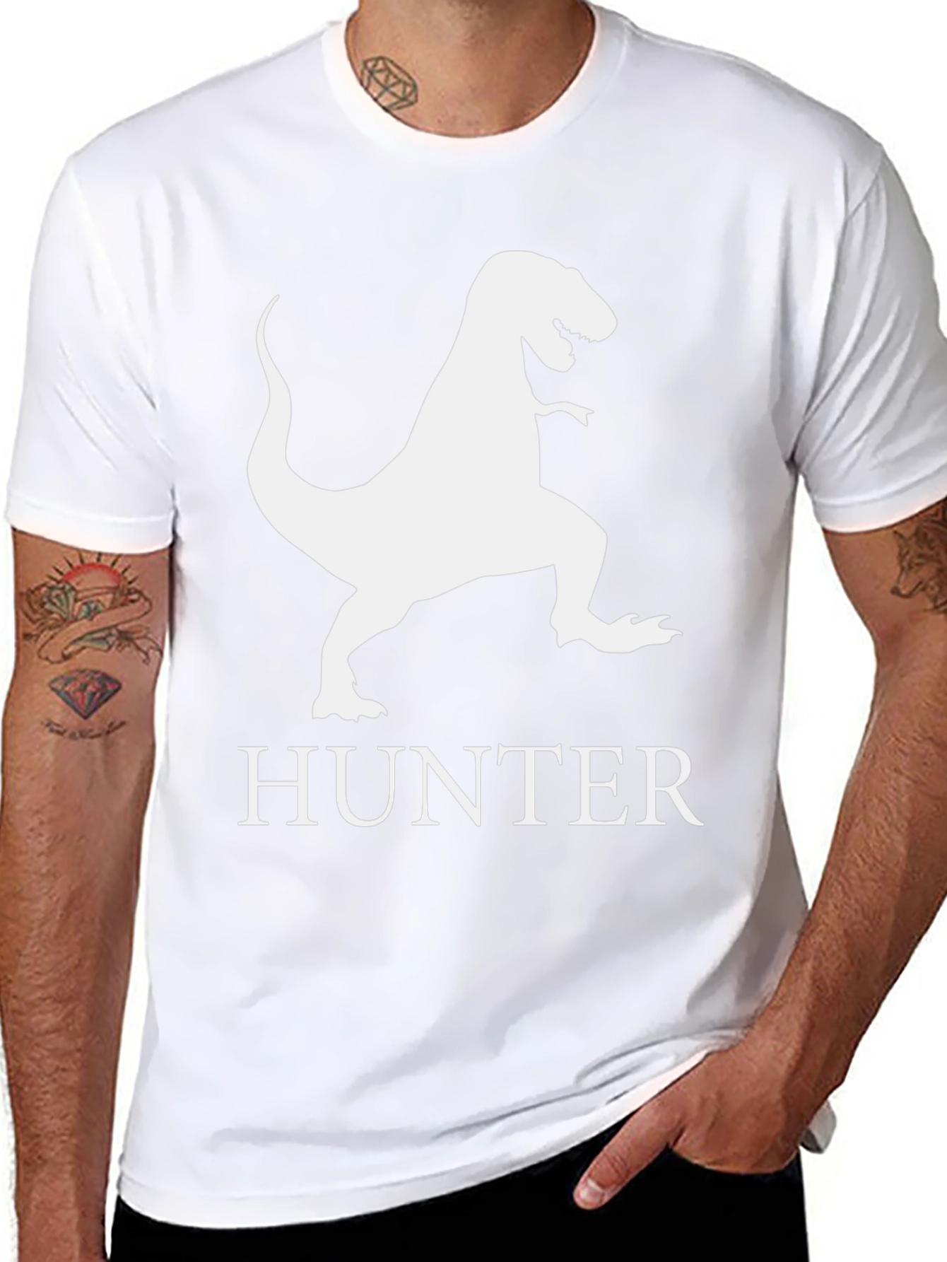 Dinosaur Hunter T-Shirt - Black Graphic Tee