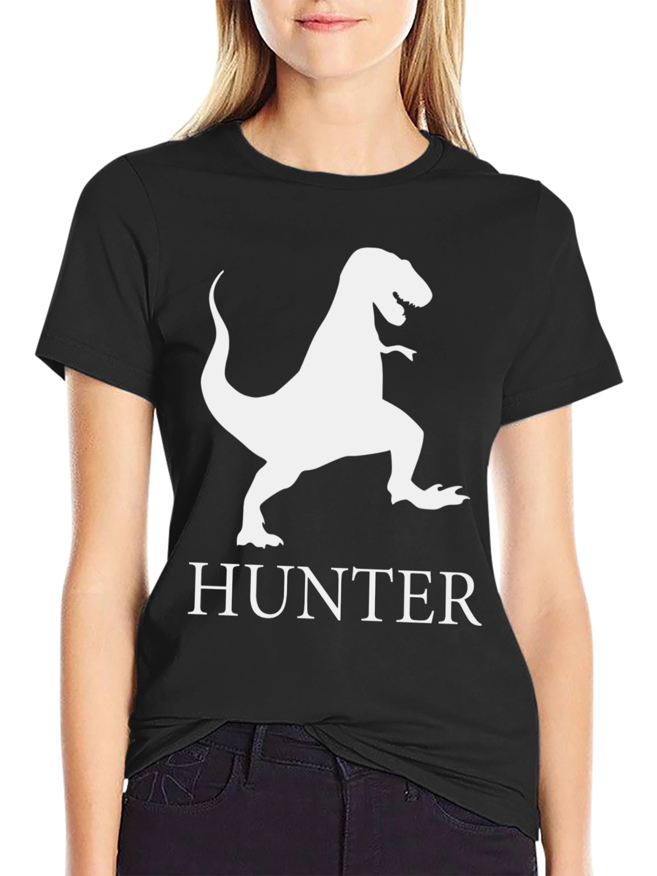 Dinosaur Hunter T-Shirt - Black Graphic Tee