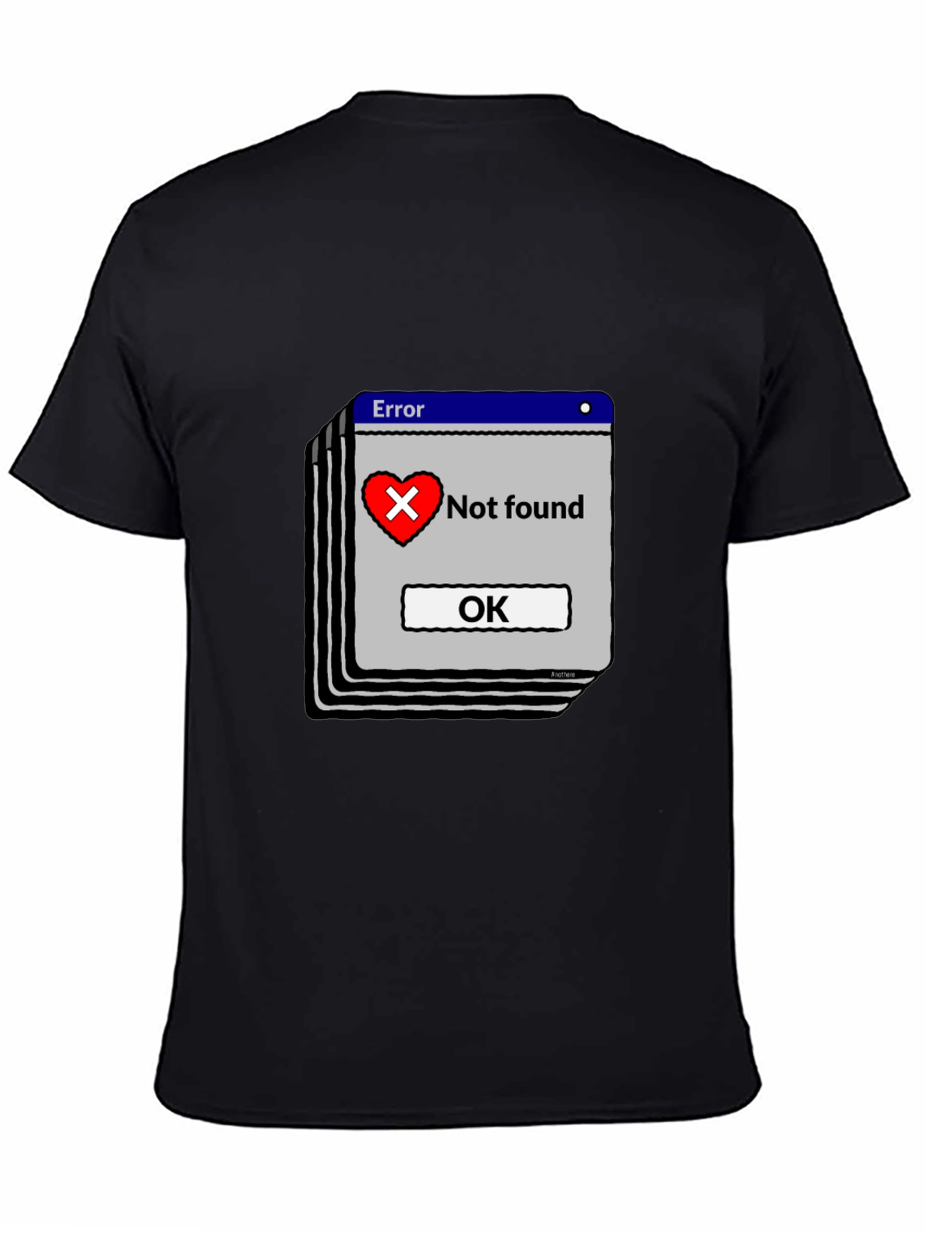 Error Heart Not Found Black T-Shirt
