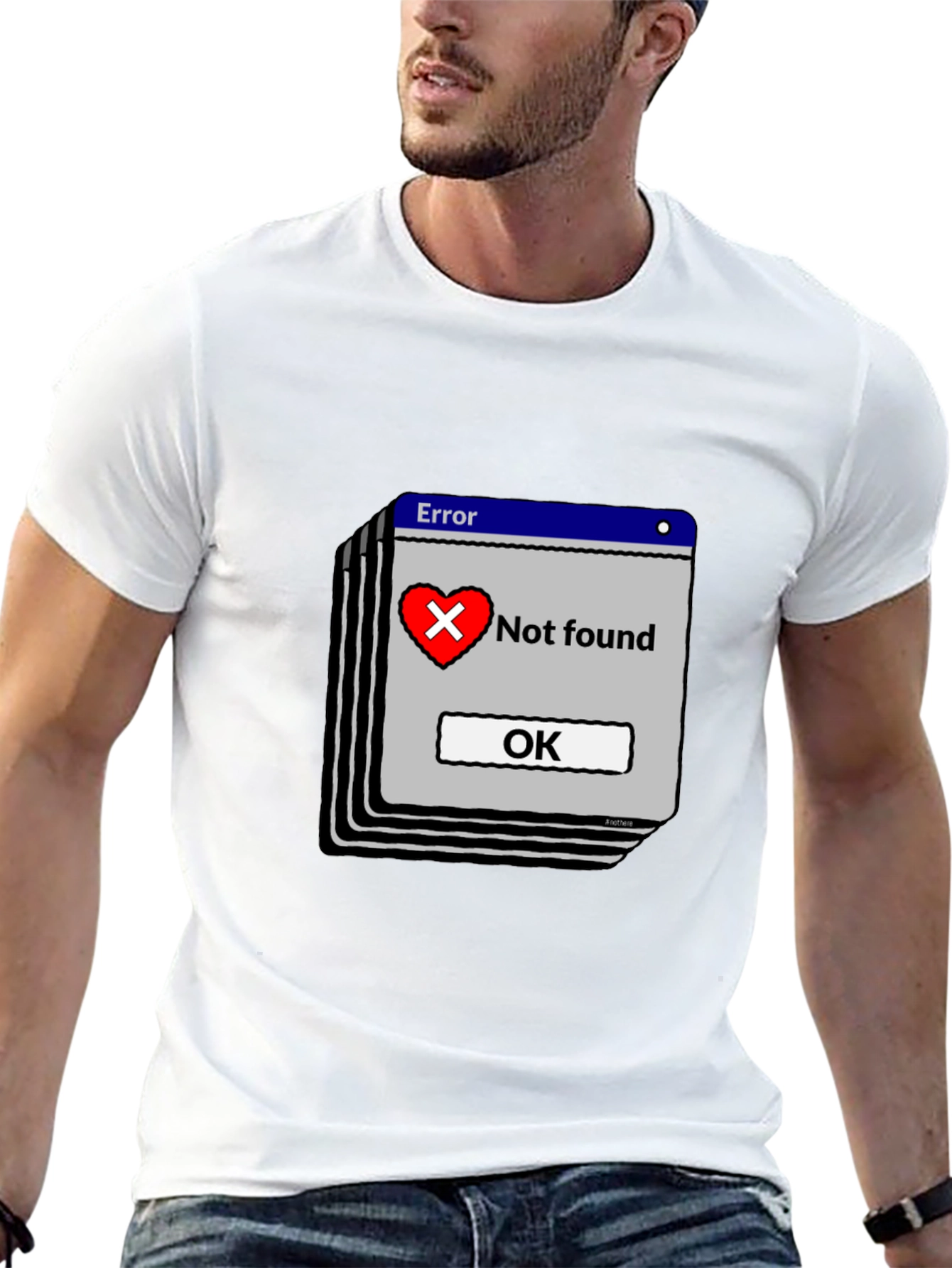 Error Heart Not Found Black T-Shirt