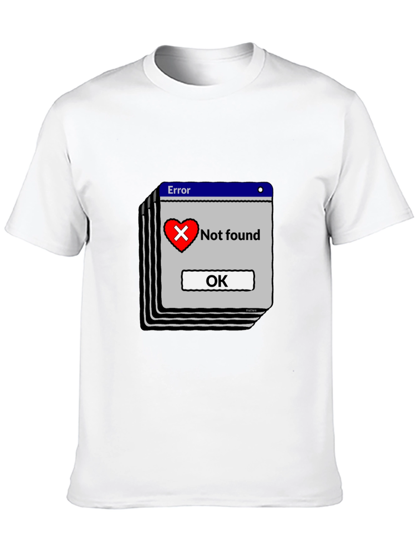 Error Heart Not Found Black T-Shirt