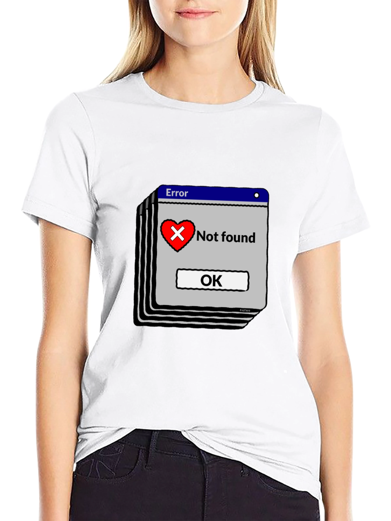 Error Heart Not Found Black T-Shirt