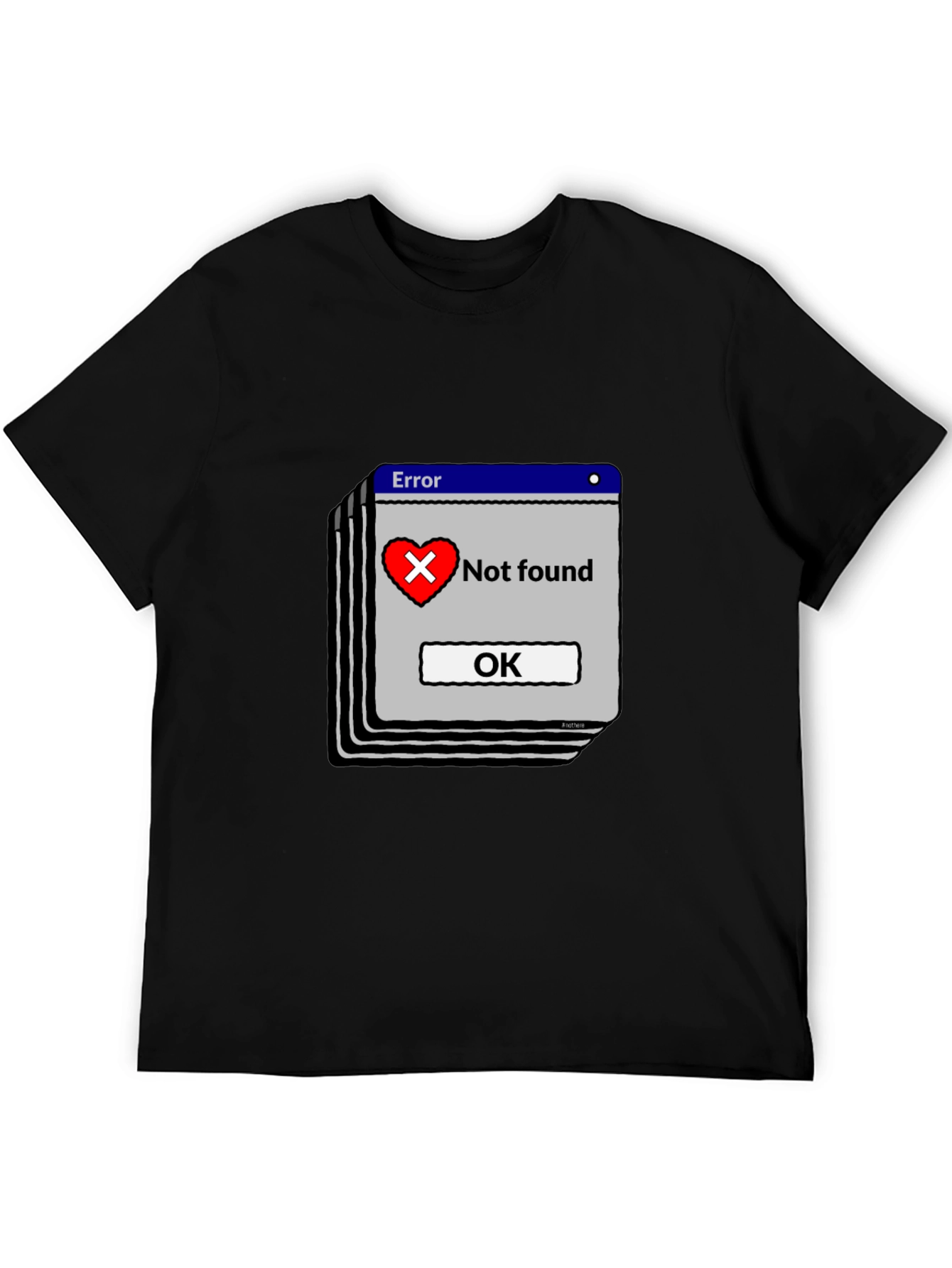 Error Heart Not Found Black T-Shirt