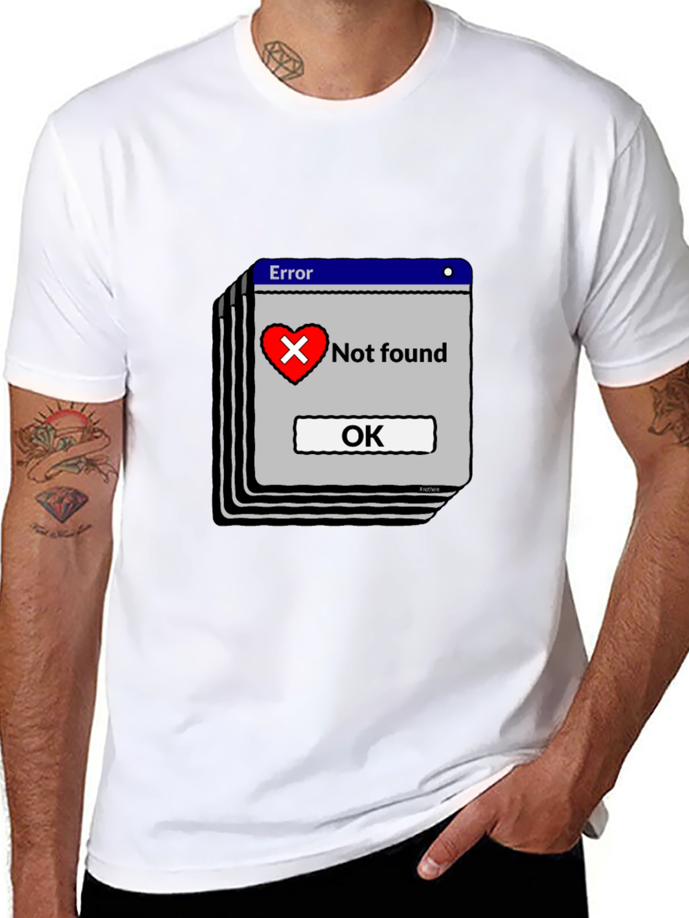 Error Heart Not Found Black T-Shirt
