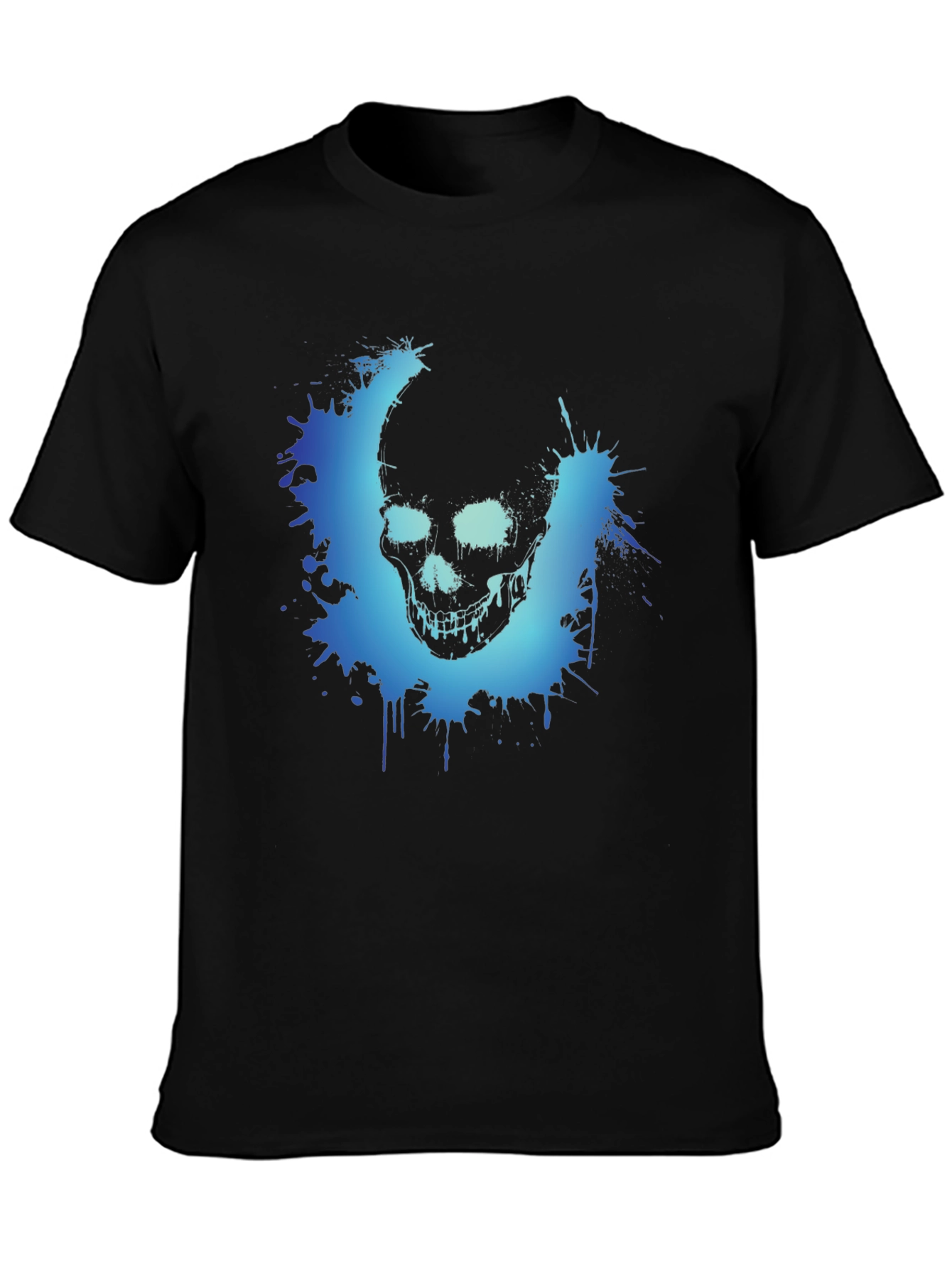 Mens Black Skull Graphic Tee
