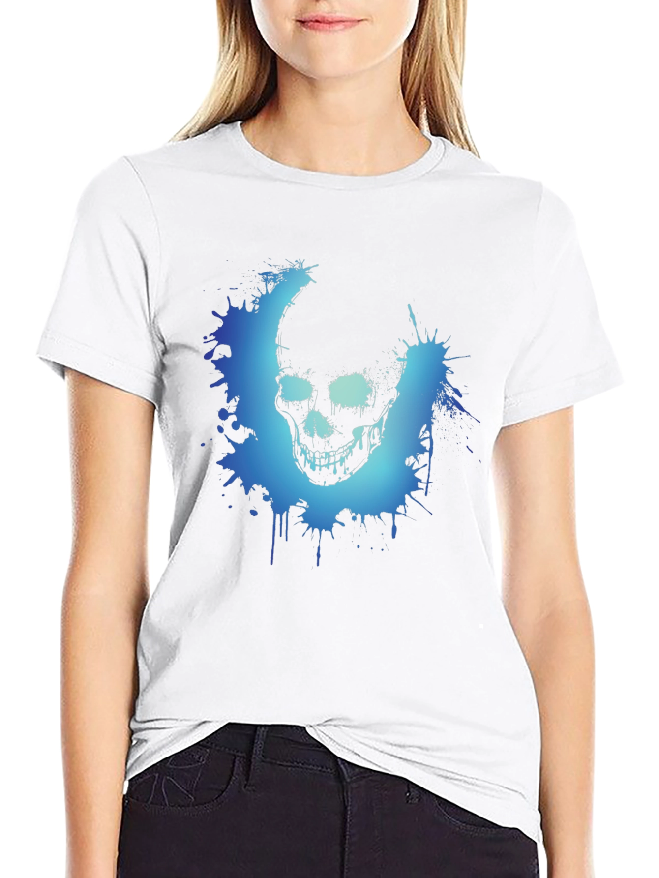 Mens Black Skull Graphic Tee