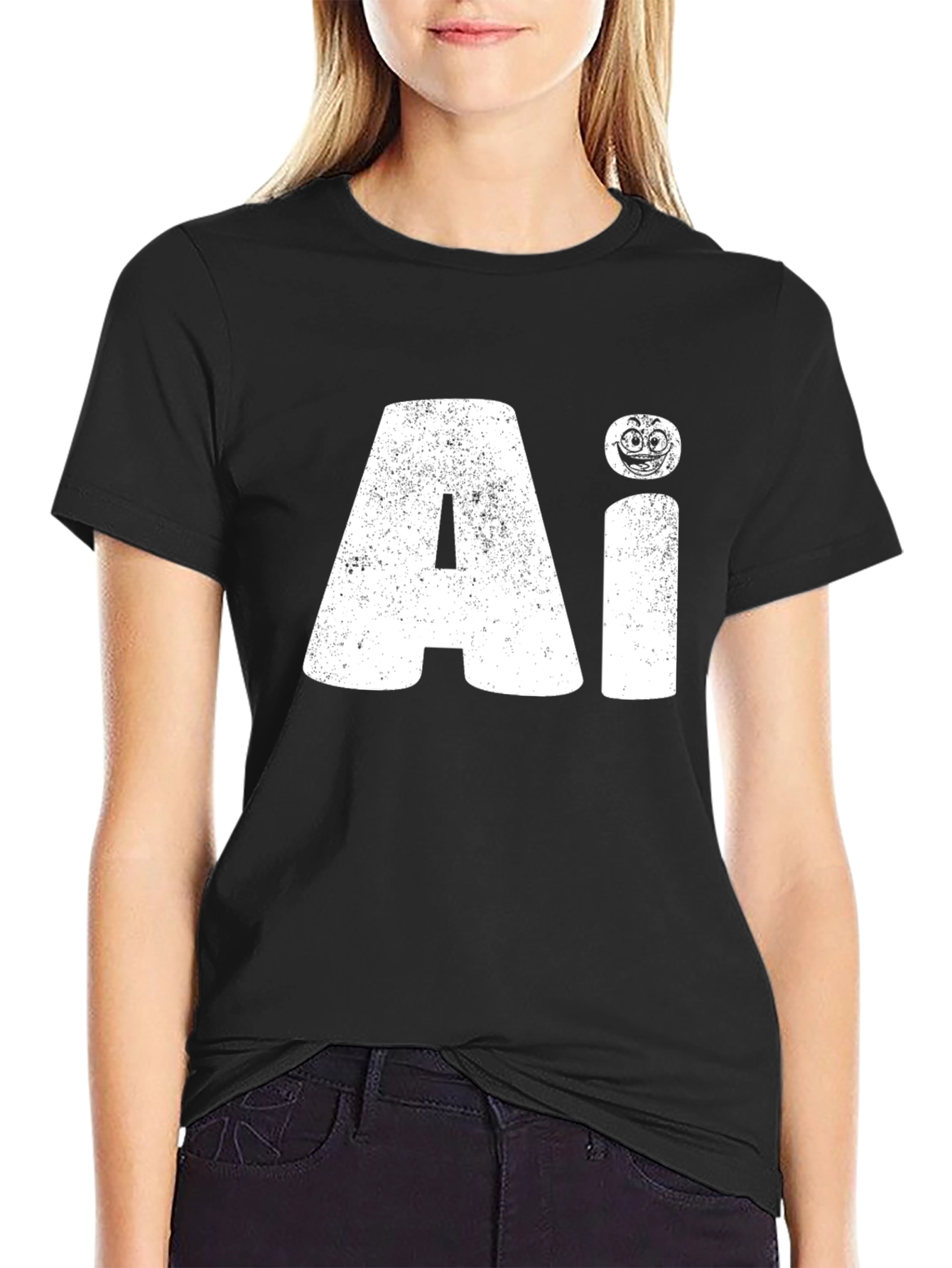 AI Emoji Graphic Black T-Shirt