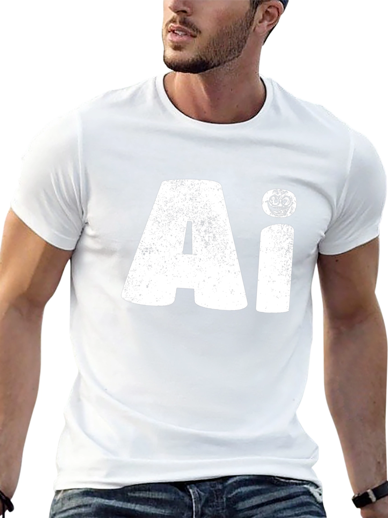 AI Emoji Graphic Black T-Shirt