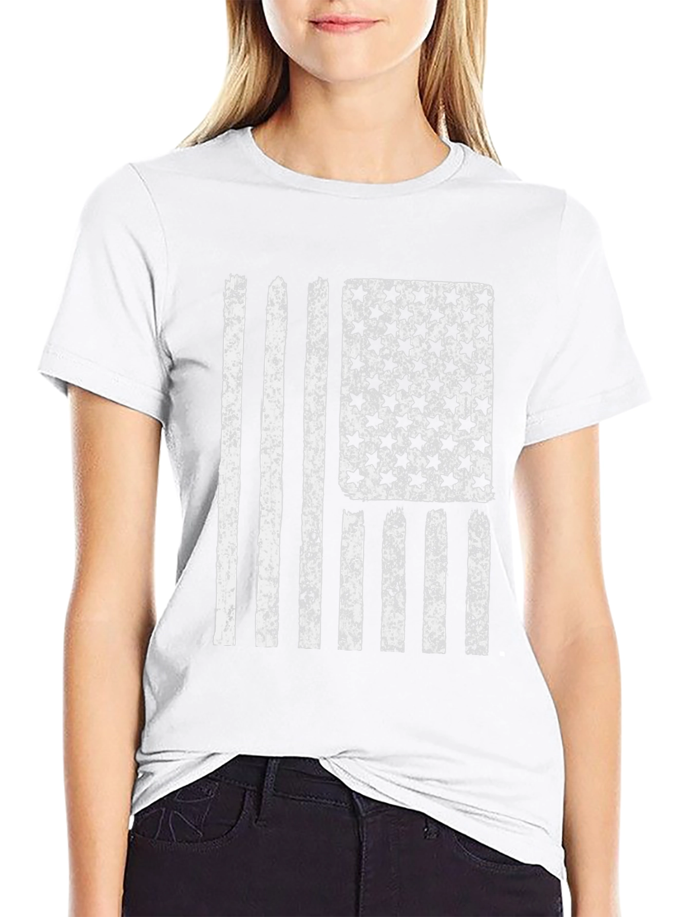 Distressed American Flag Graphic T-Shirt - Patriotic Design