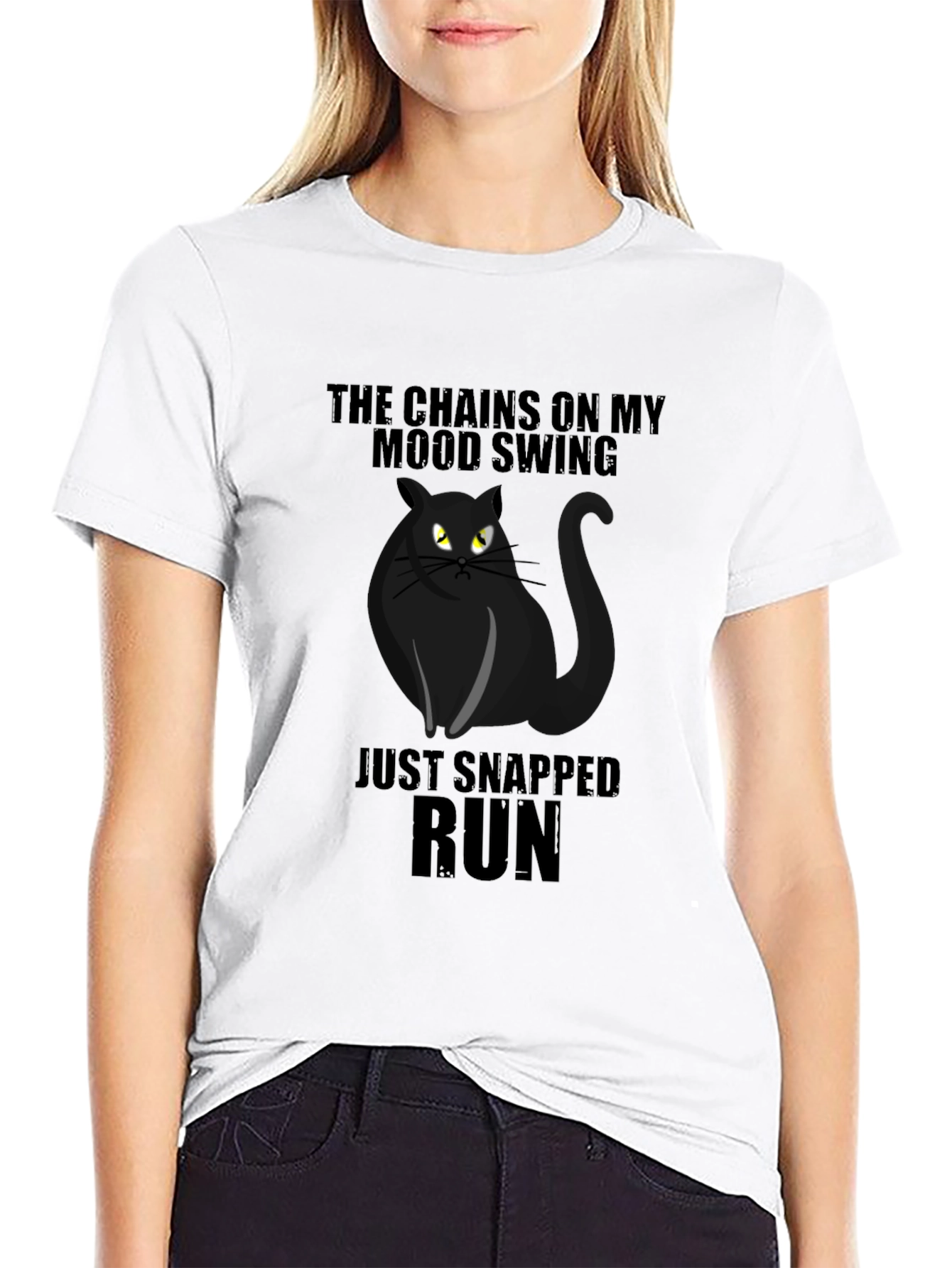 Mood Swing Cat Graphic T-Shirt