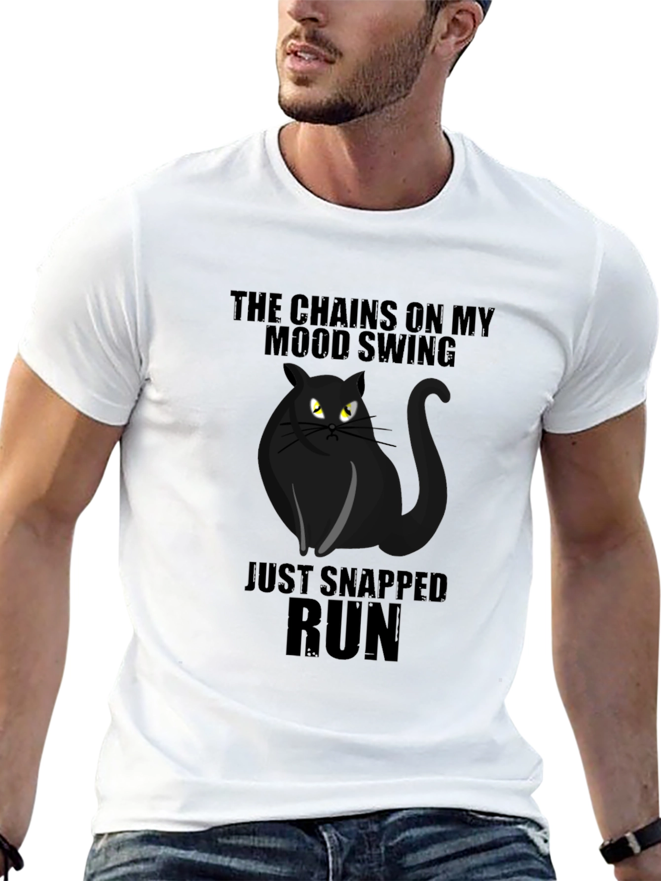 Mood Swing Cat Graphic T-Shirt
