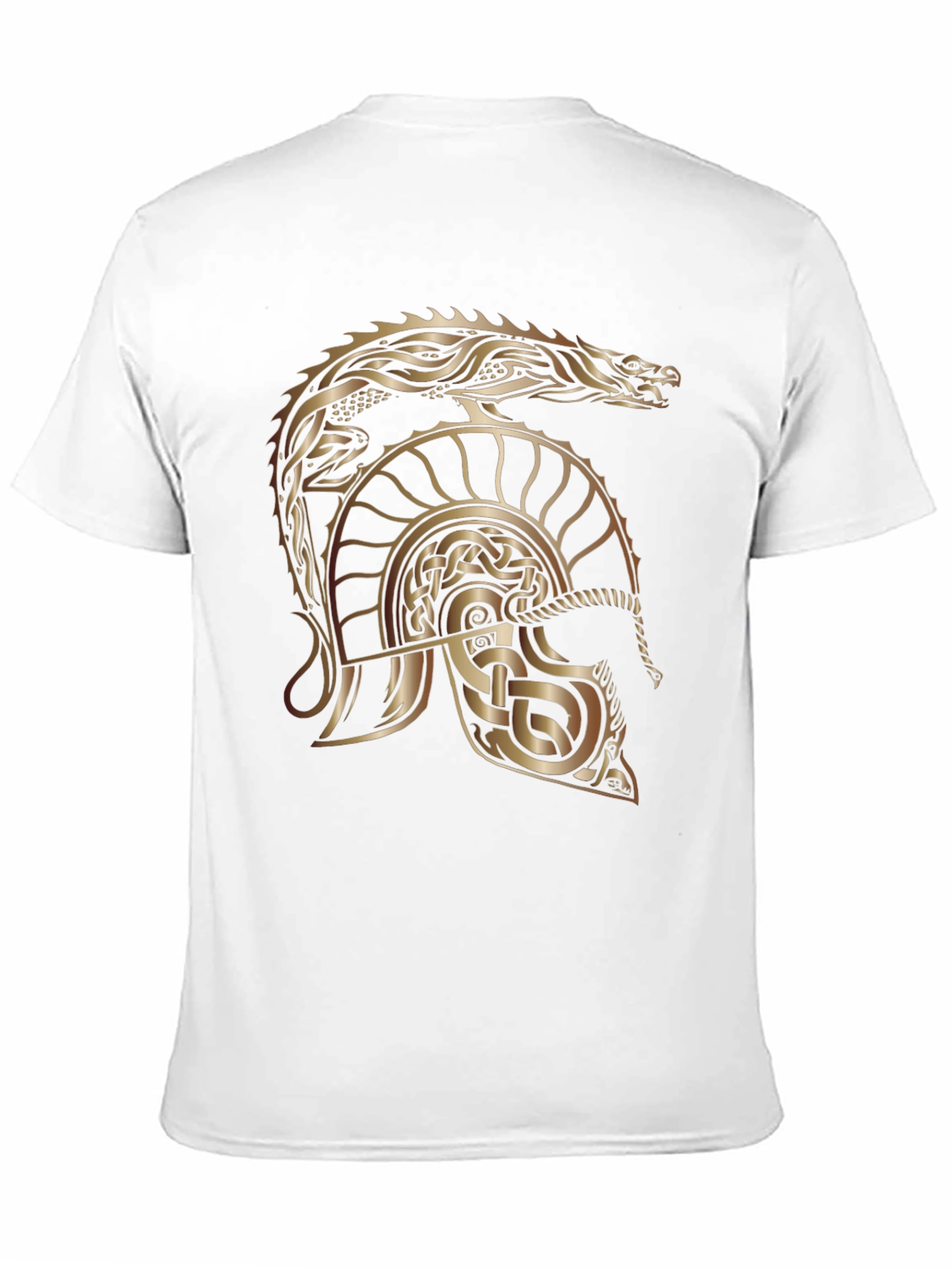 Celtic Dragon & Helmet Graphic Tee - Black