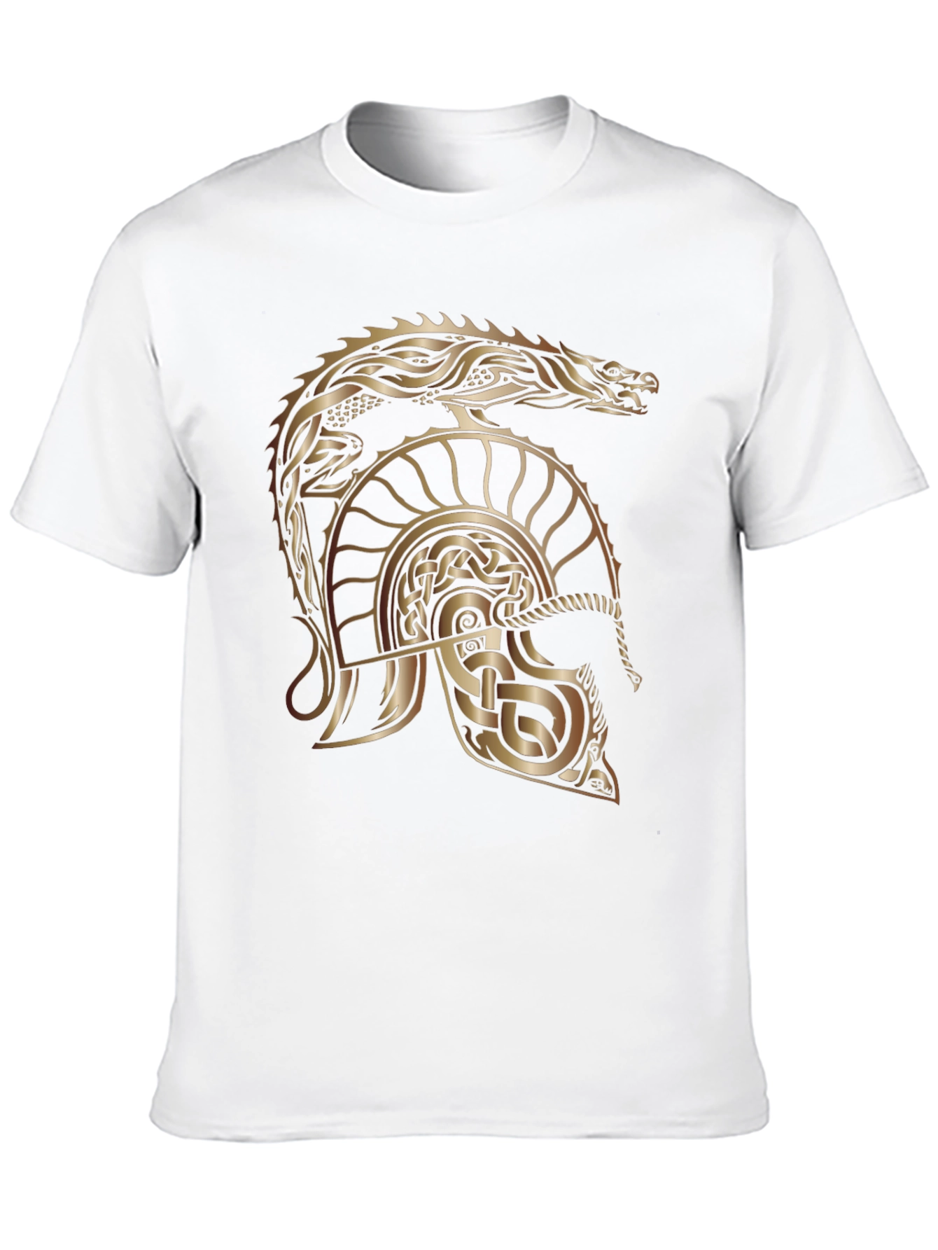 Celtic Dragon & Helmet Graphic Tee - Black