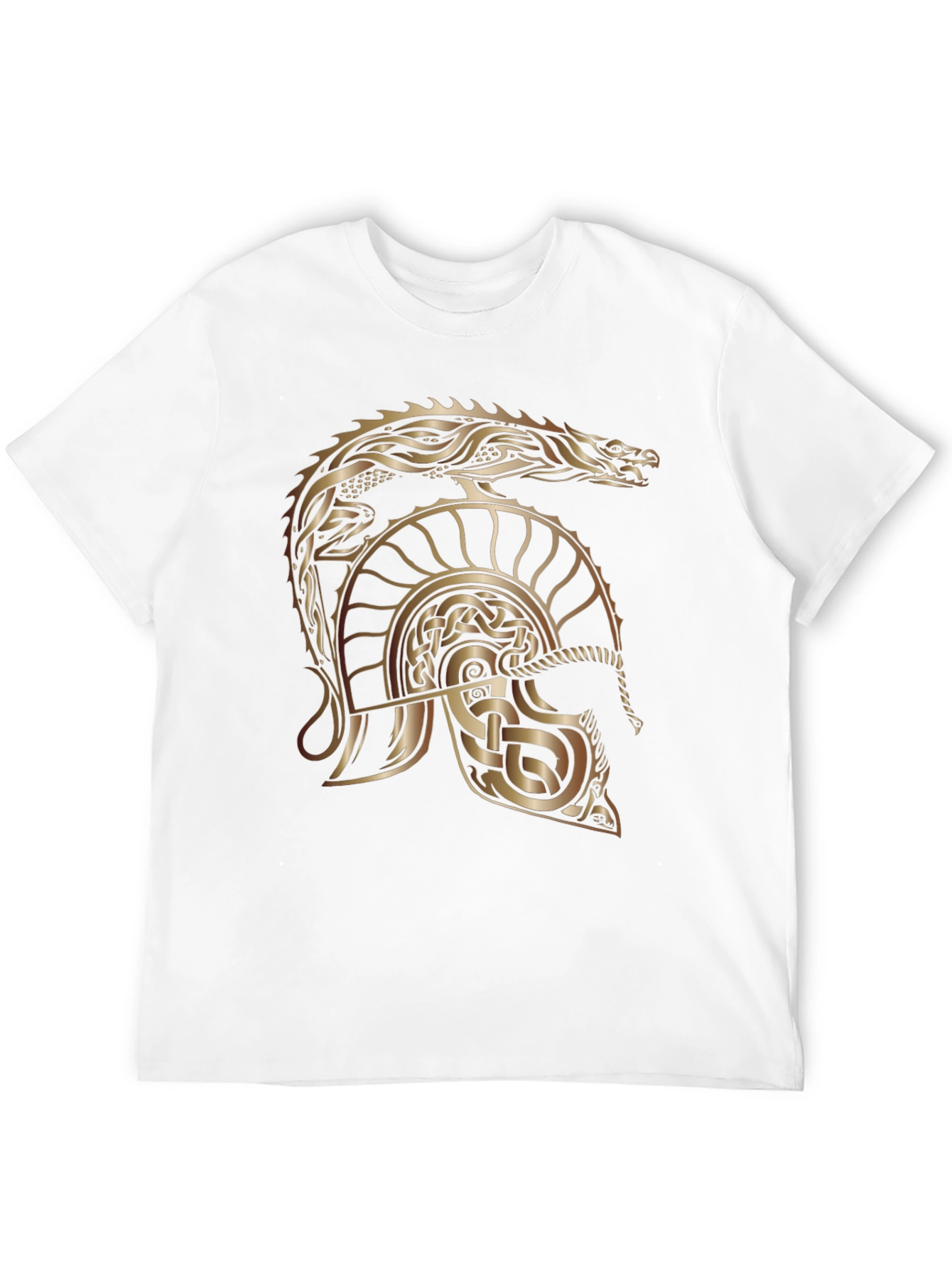 Celtic Dragon & Helmet Graphic Tee - Black