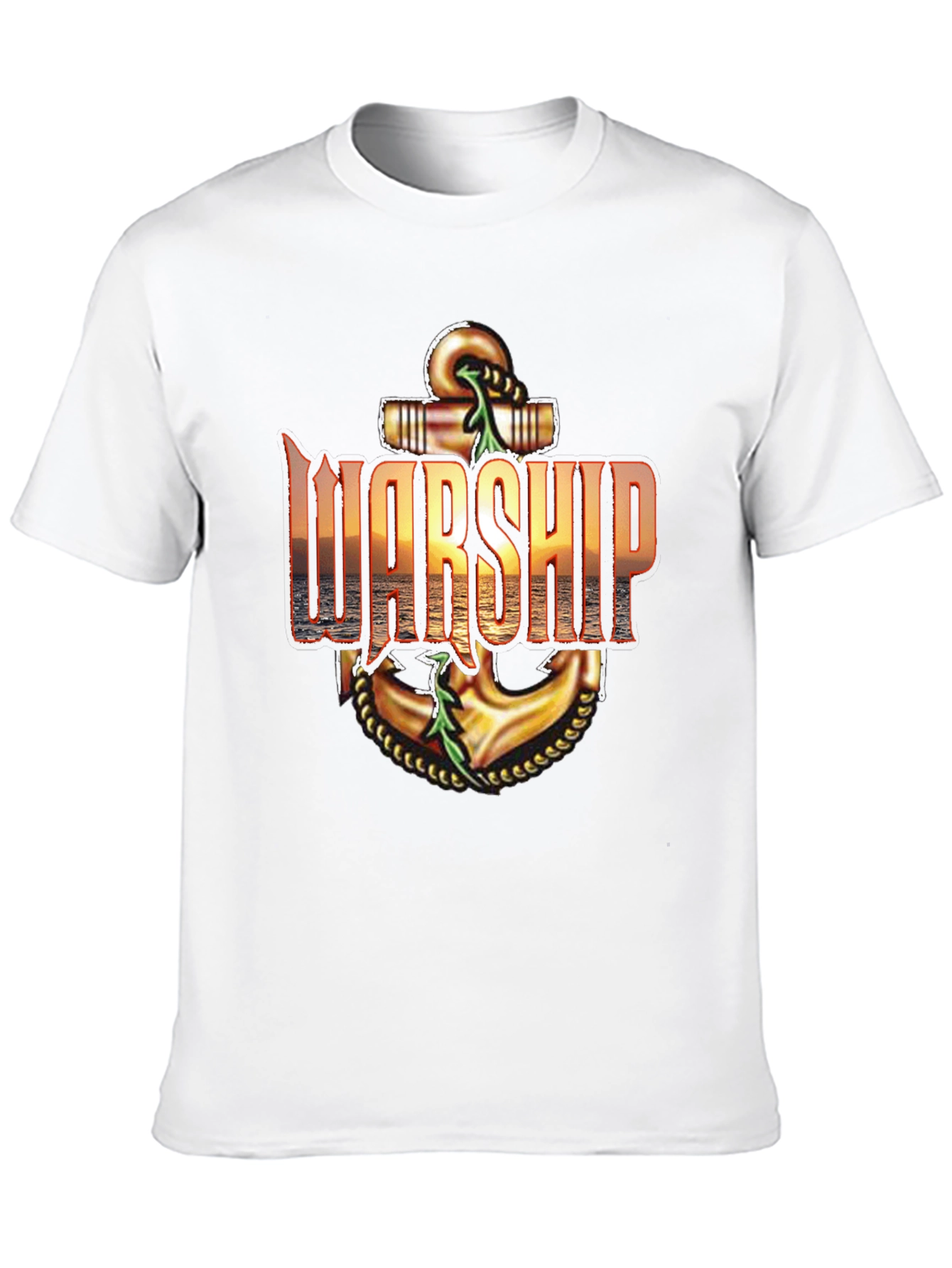 Warship Anchor Graphic Tee - Black Cotton