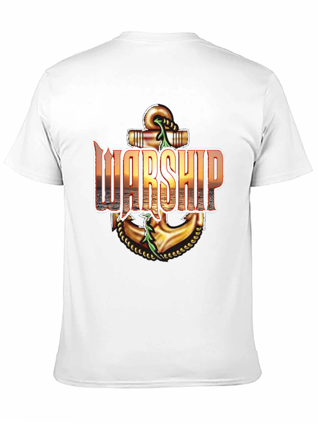 Warship Anchor Graphic Tee - Black Cotton