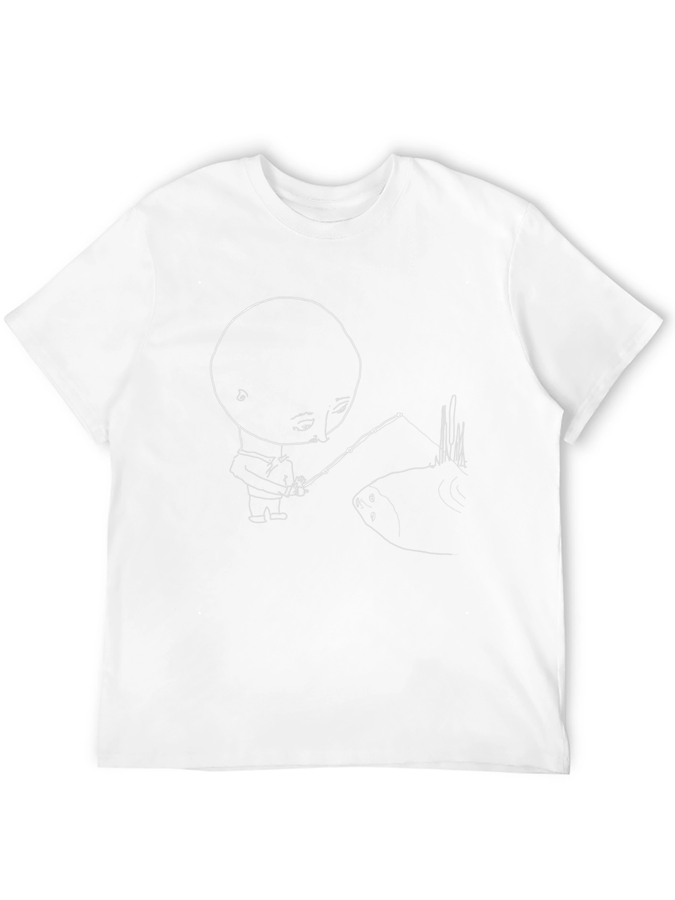 Black T-Shirt with Fishing Graphic