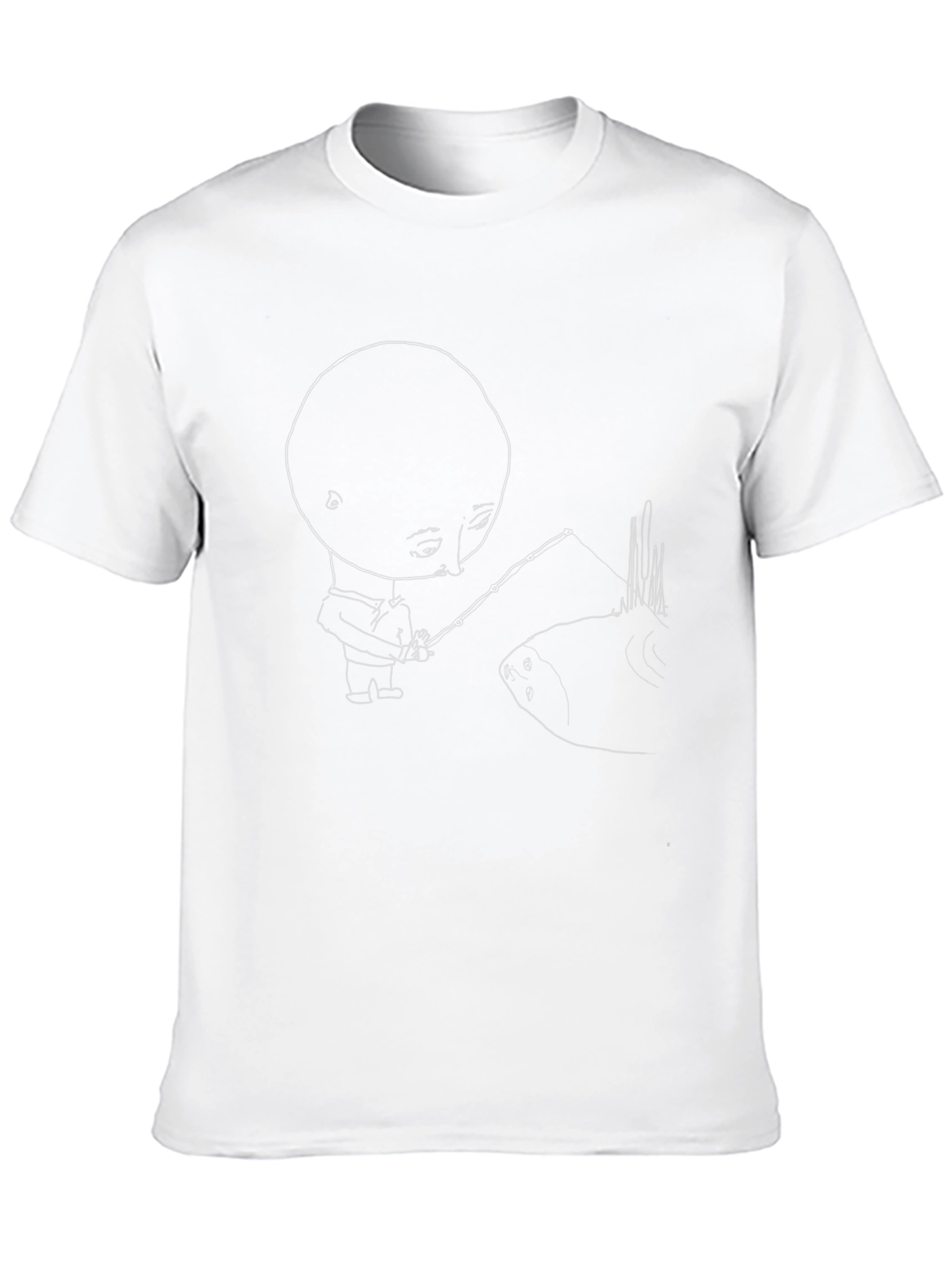 Black T-Shirt with Fishing Graphic