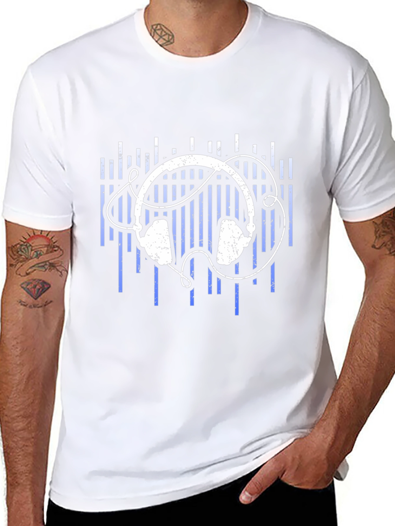 Headphones Graphic Tee - Black Music Lover T-Shirt