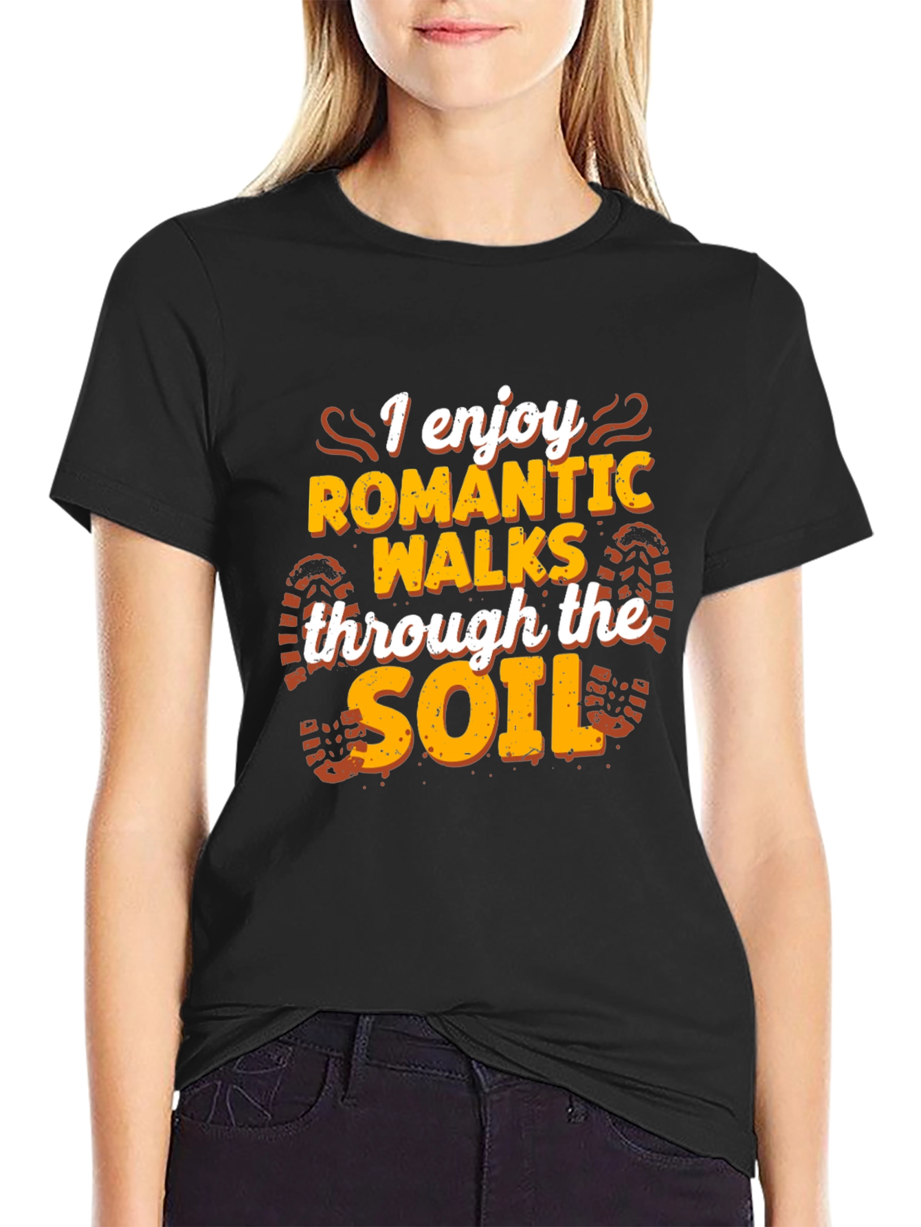 Romantic Walks Soil T-Shirt - Black Funny Hiking Tee