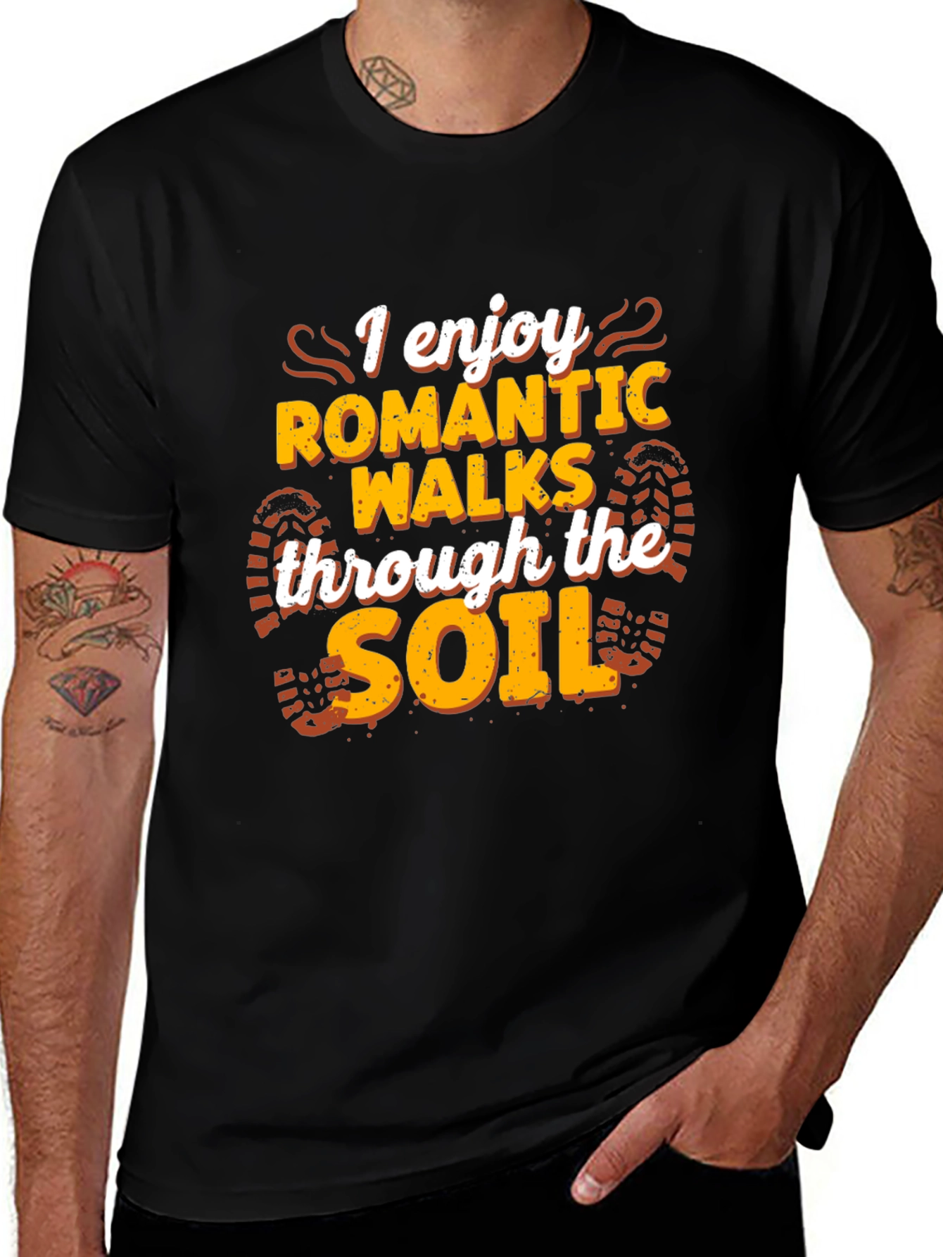 Romantic Walks Soil T-Shirt - Black Funny Hiking Tee