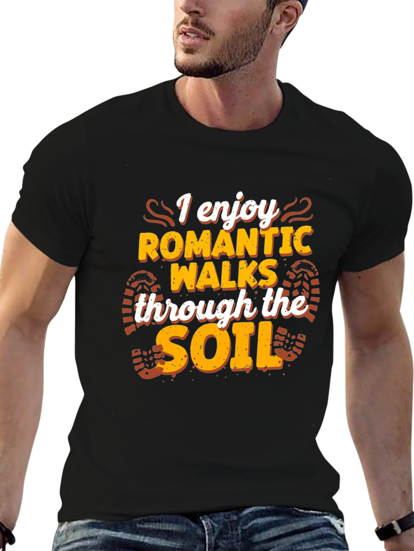 Romantic Walks Soil T-Shirt - Black Funny Hiking Tee