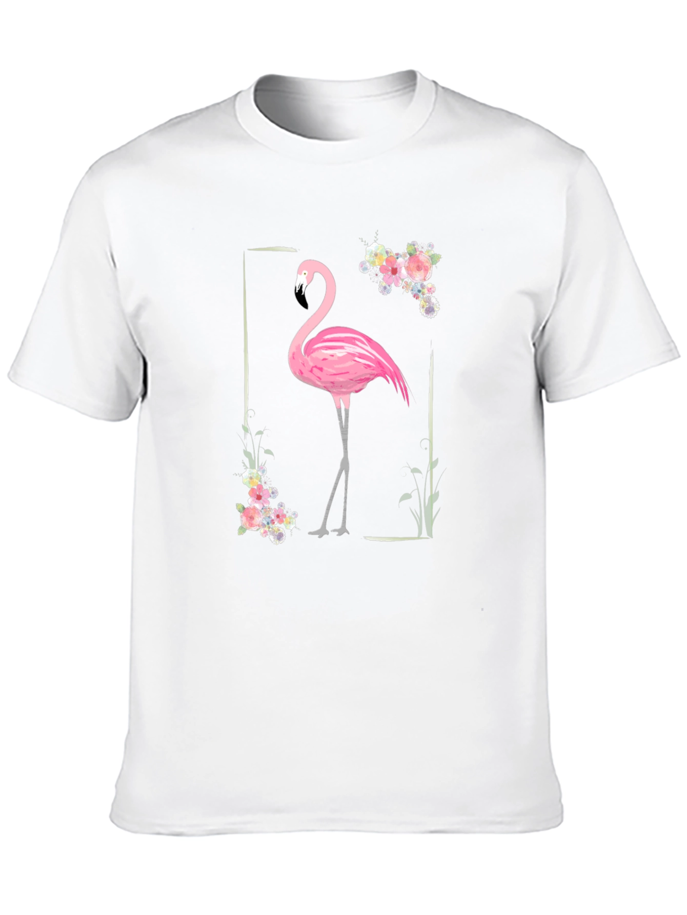 Black Flamingo Floral Graphic Tee