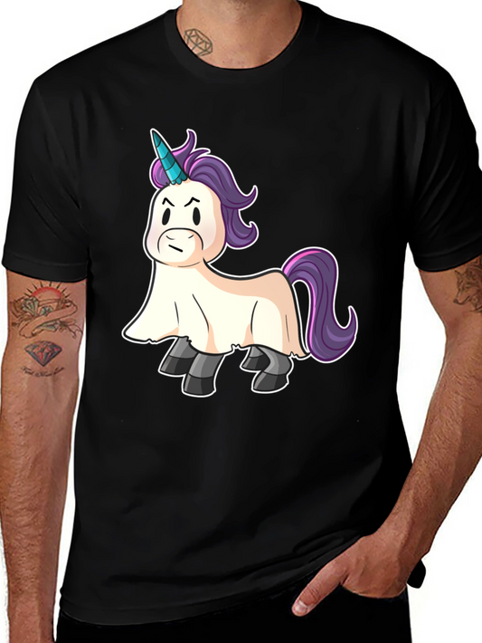 Grumpy Unicorn Graphic Tee - Black Cotton Shirt