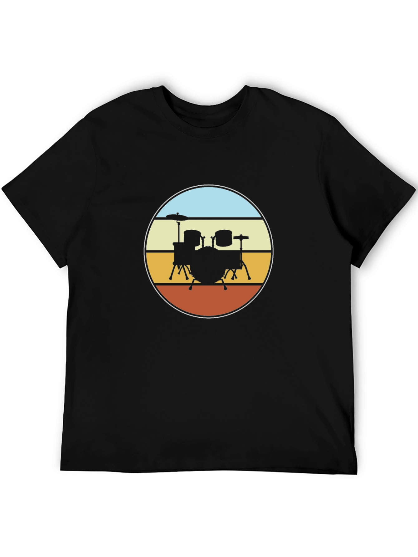 Retro Drum Set T-Shirt - Black