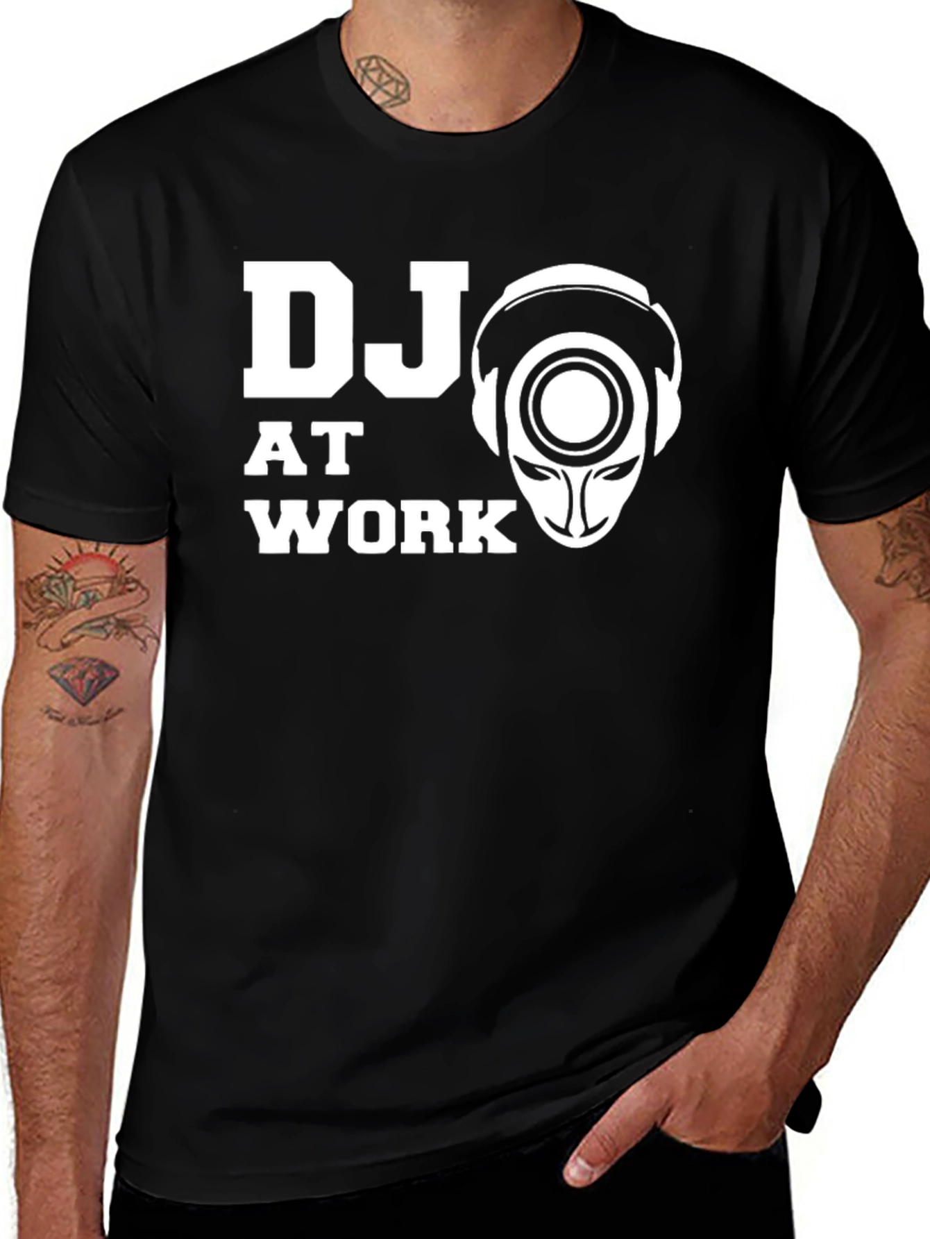 DJ at Work Graphic T-Shirt - Black