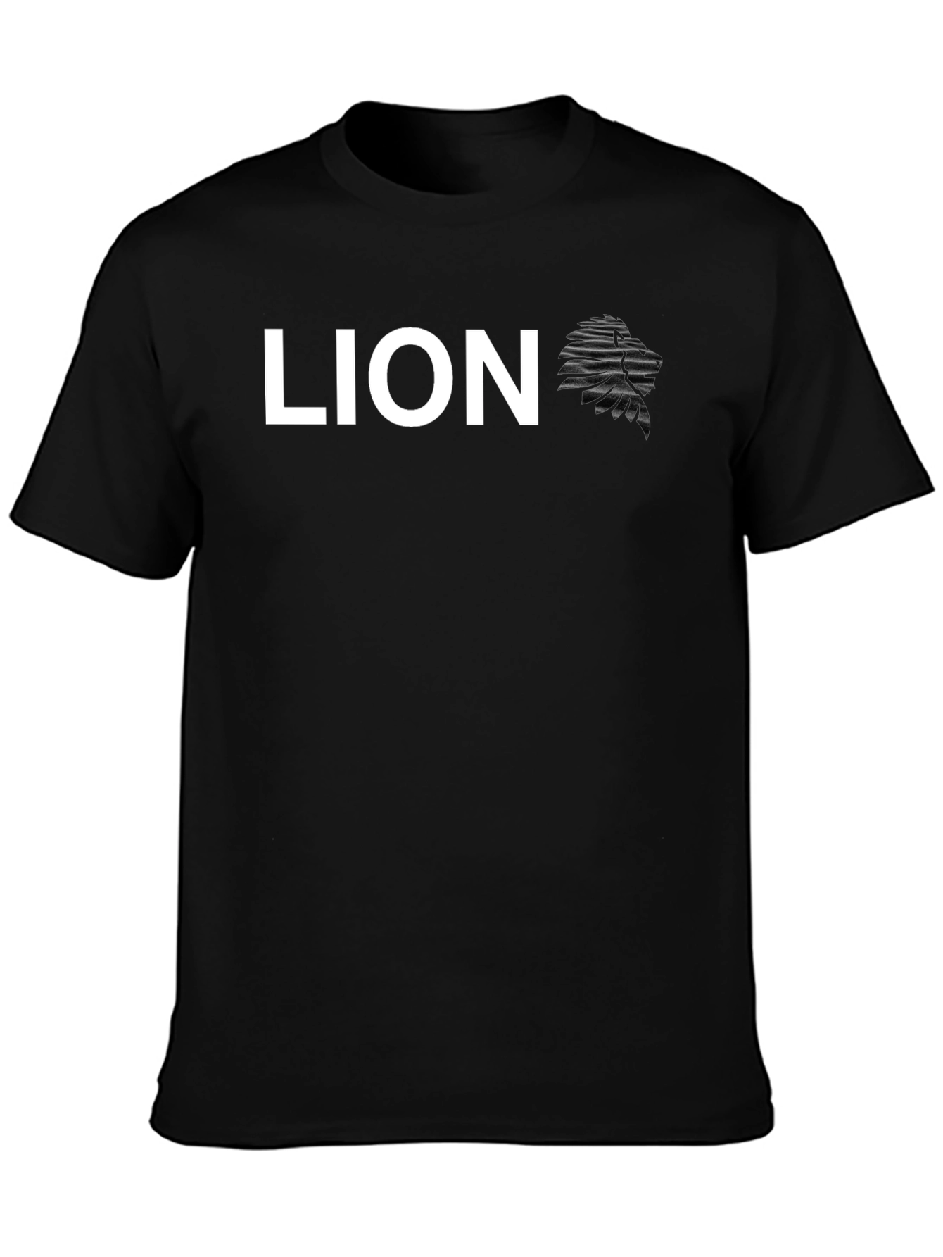 Lion Graphic Tee - Black Cotton Blend