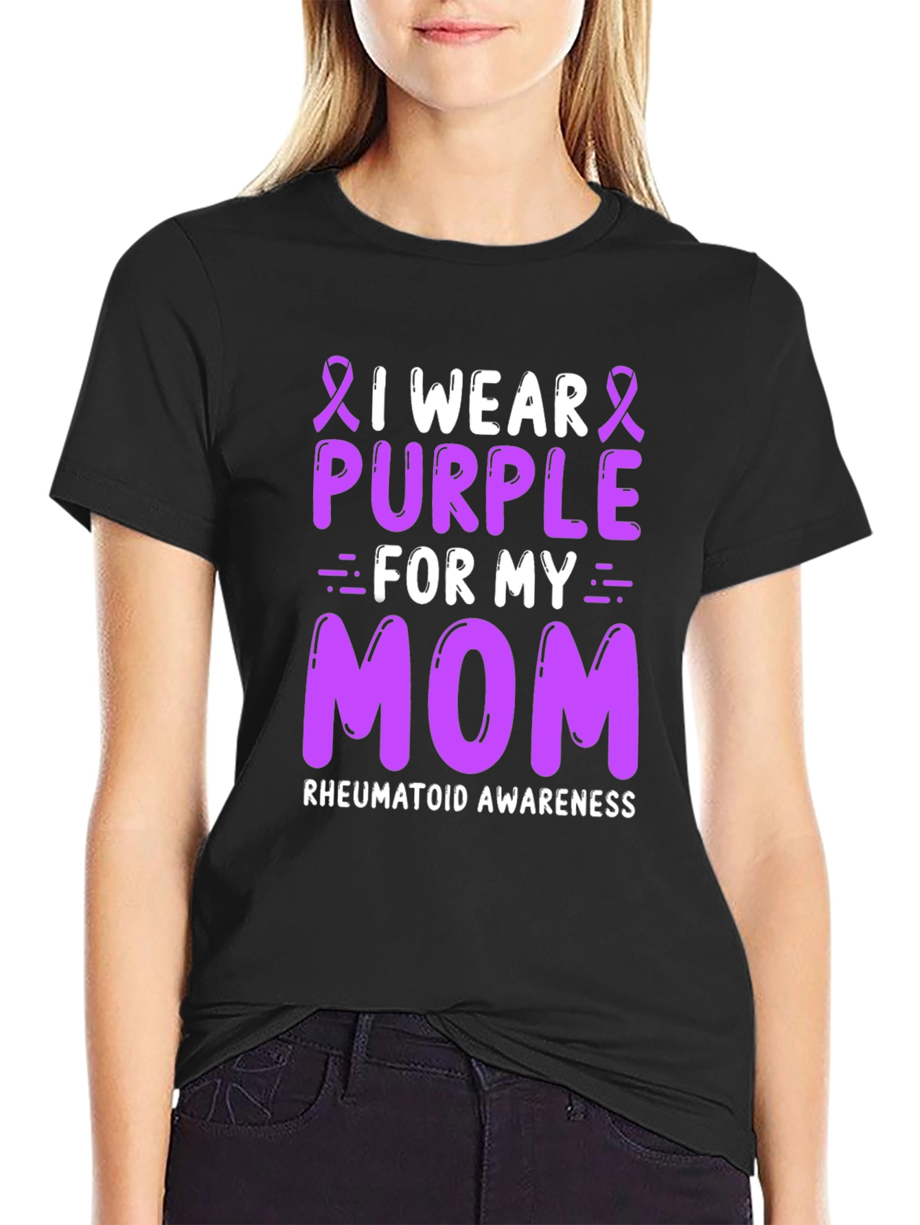 Purple Ribbon Mom Awareness T-Shirt