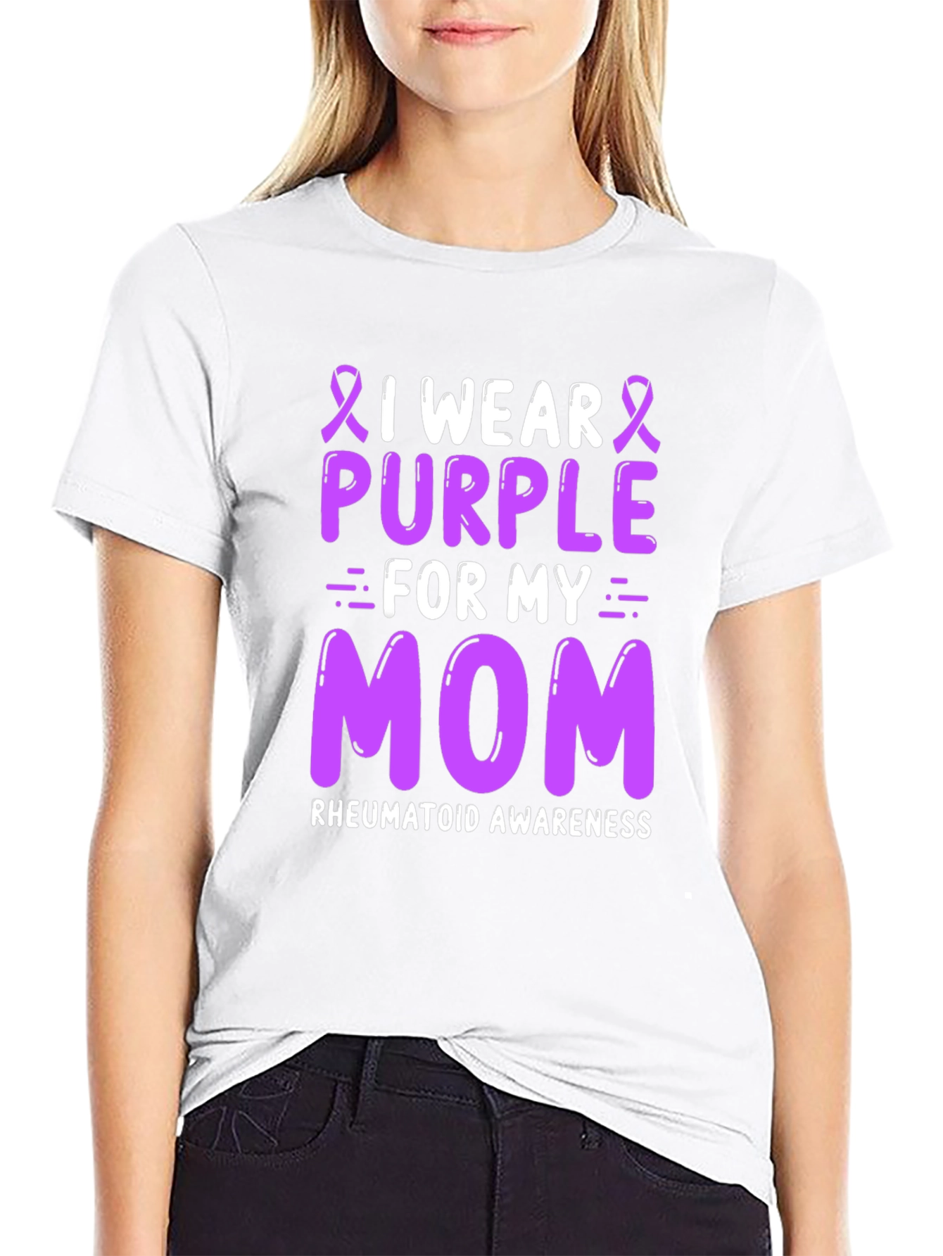 Purple Ribbon Mom Awareness T-Shirt