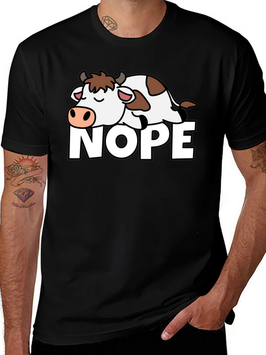 Nope Cow T-Shirt - Lazy Animal Graphic Tee