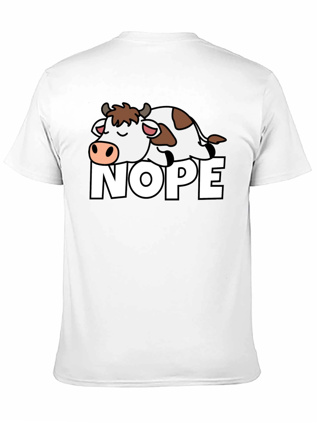 Nope Cow T-Shirt - Lazy Animal Graphic Tee