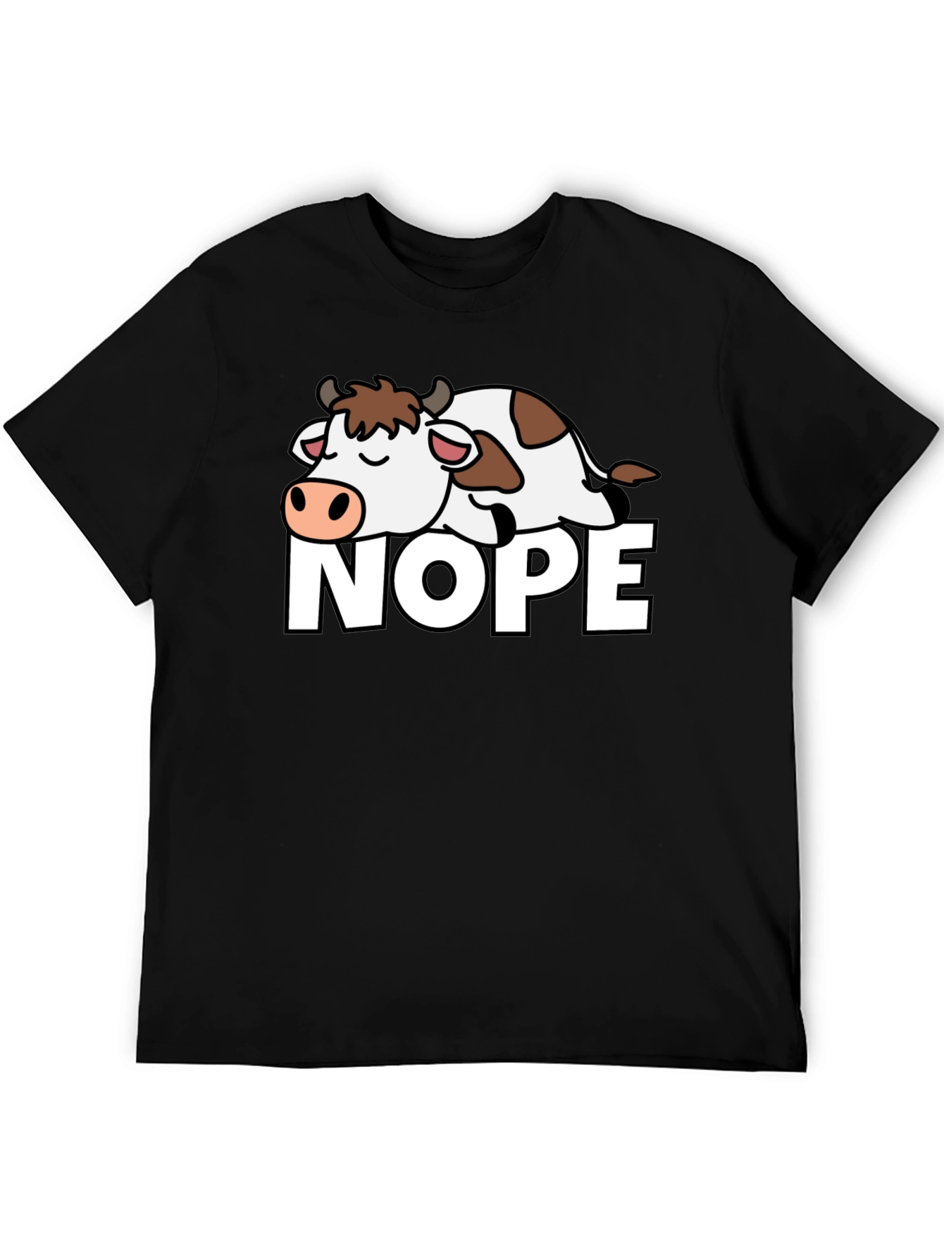 Nope Cow T-Shirt - Lazy Animal Graphic Tee