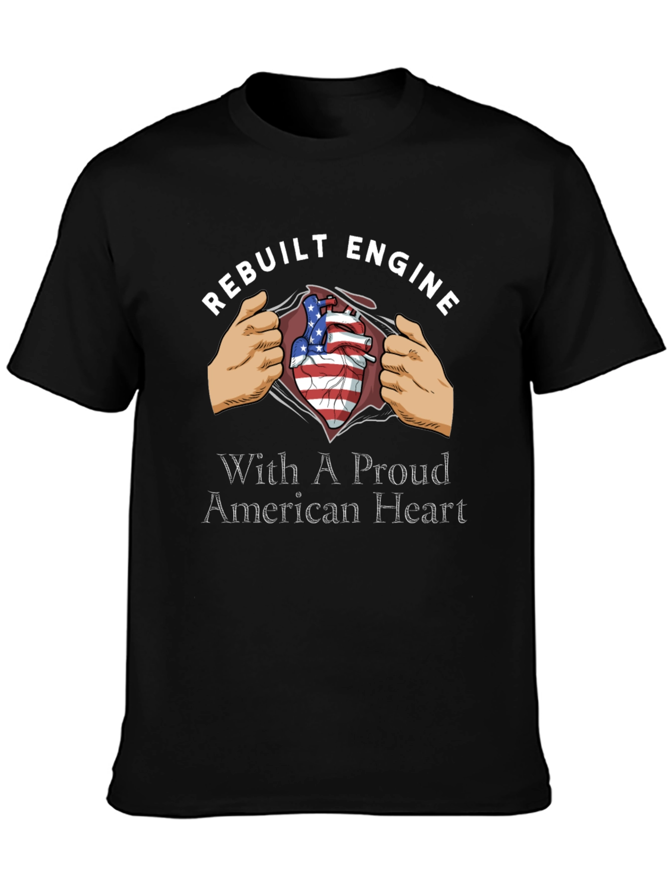 Rebuilt Engine Proud American Heart Graphic Tee