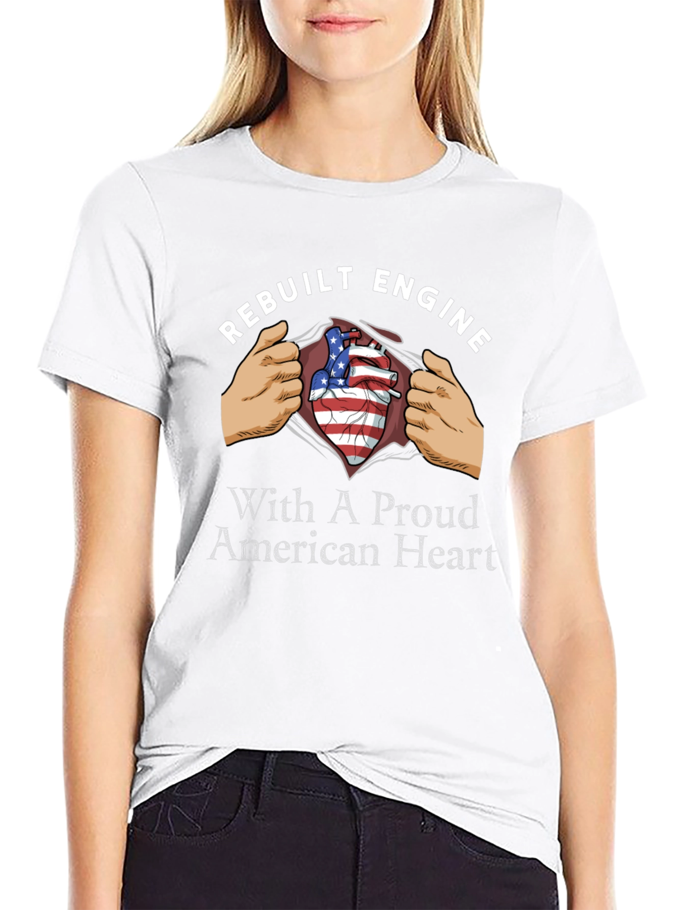 Rebuilt Engine Proud American Heart Graphic Tee