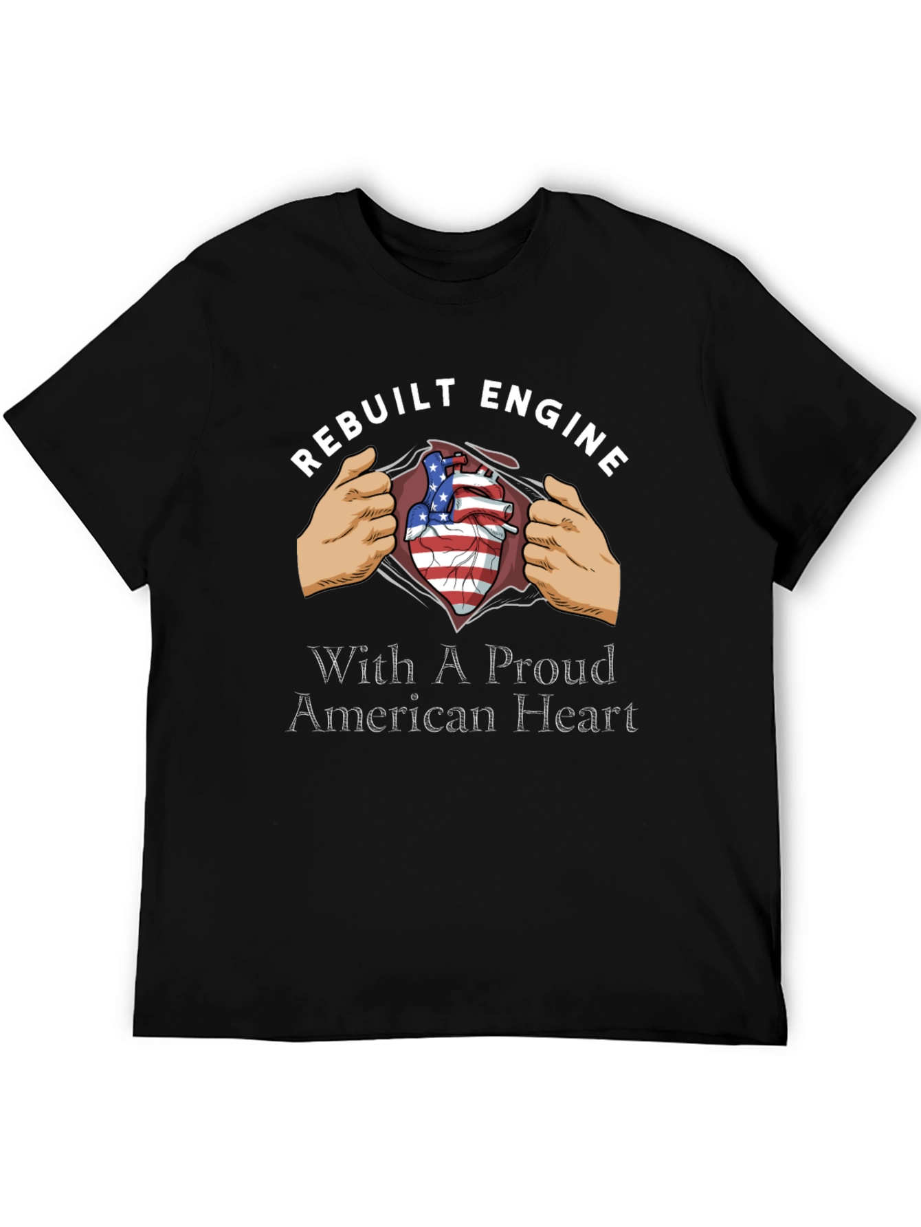Rebuilt Engine Proud American Heart Graphic Tee