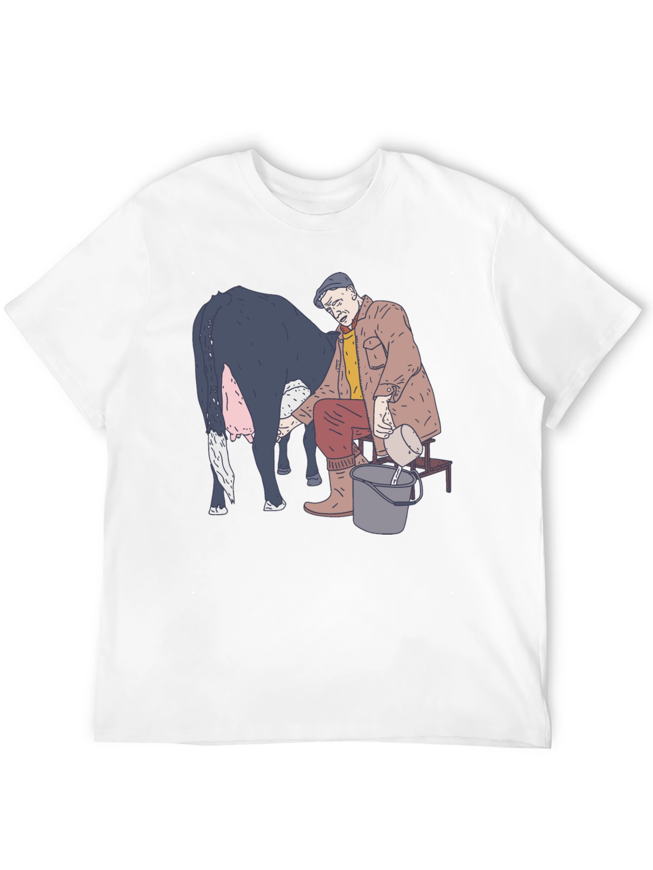 Funny Milking Cow Graphic T-Shirt