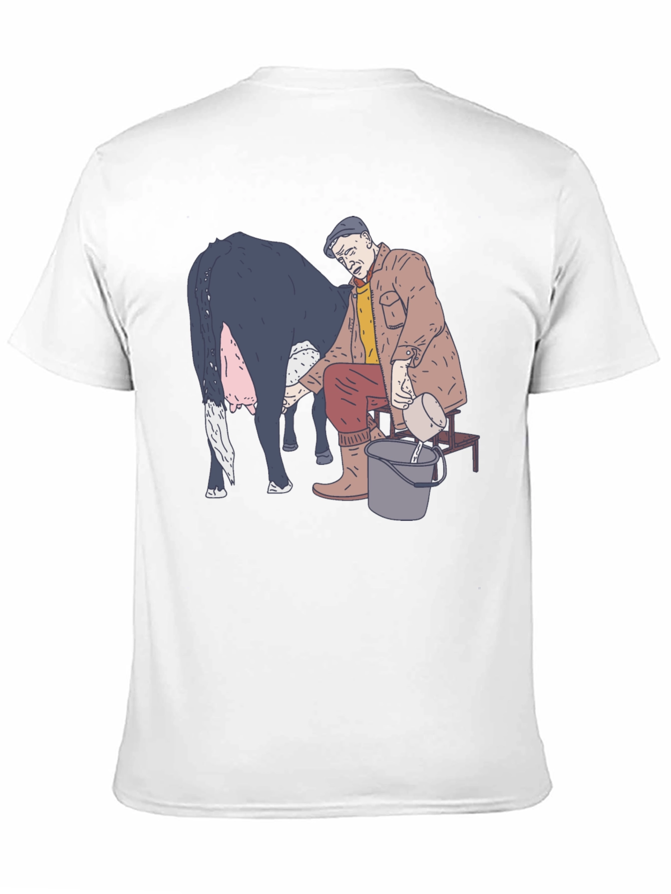 Funny Milking Cow Graphic T-Shirt