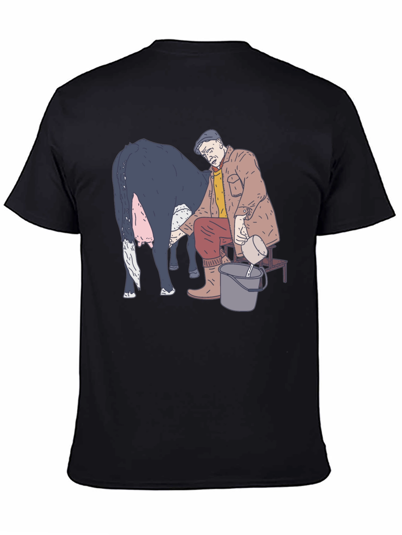 Funny Milking Cow Graphic T-Shirt