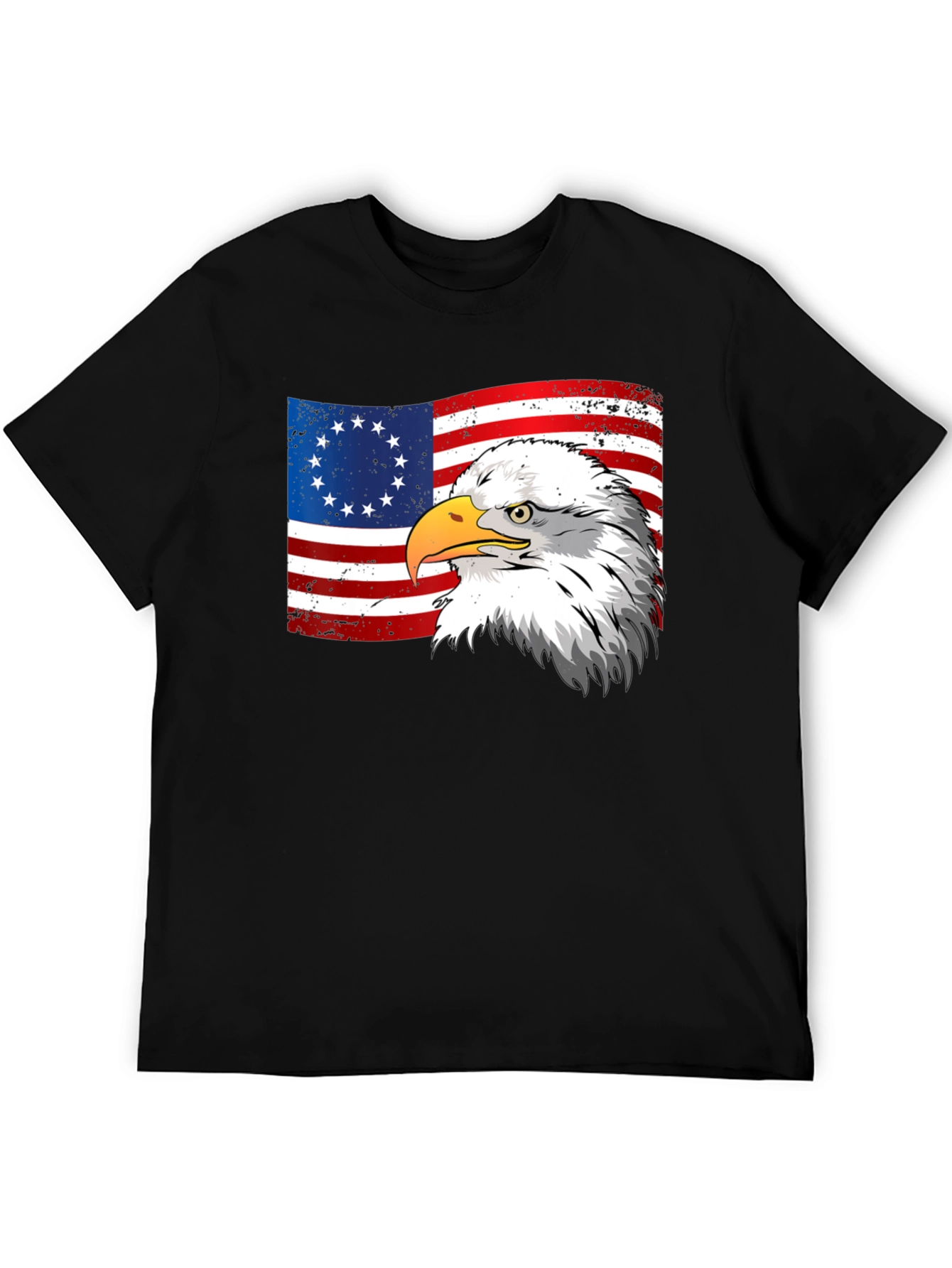 Patriotic Eagle & USA Flag Graphic T-Shirt