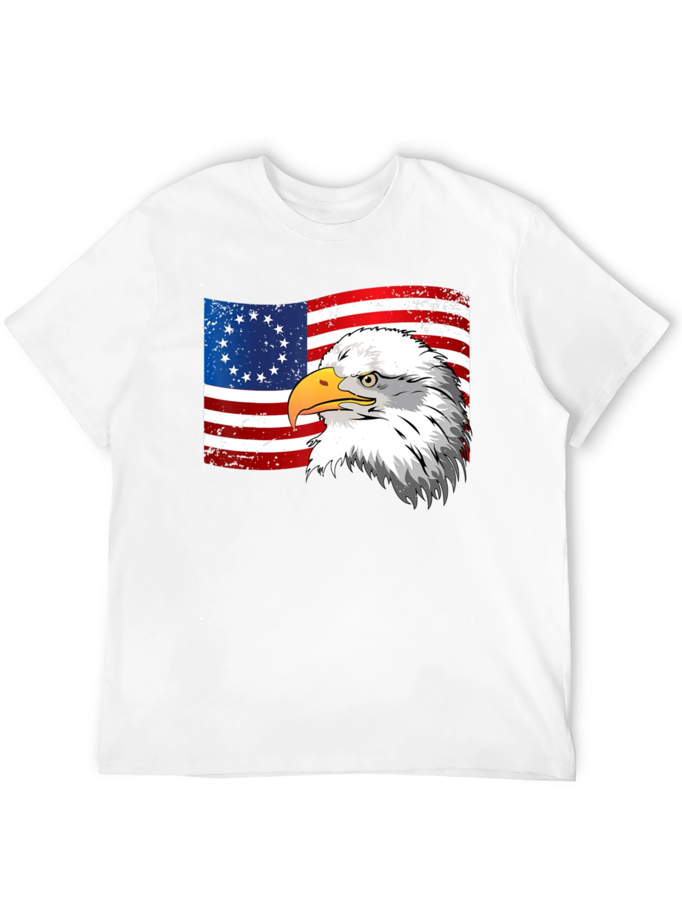 Patriotic Eagle & USA Flag Graphic T-Shirt