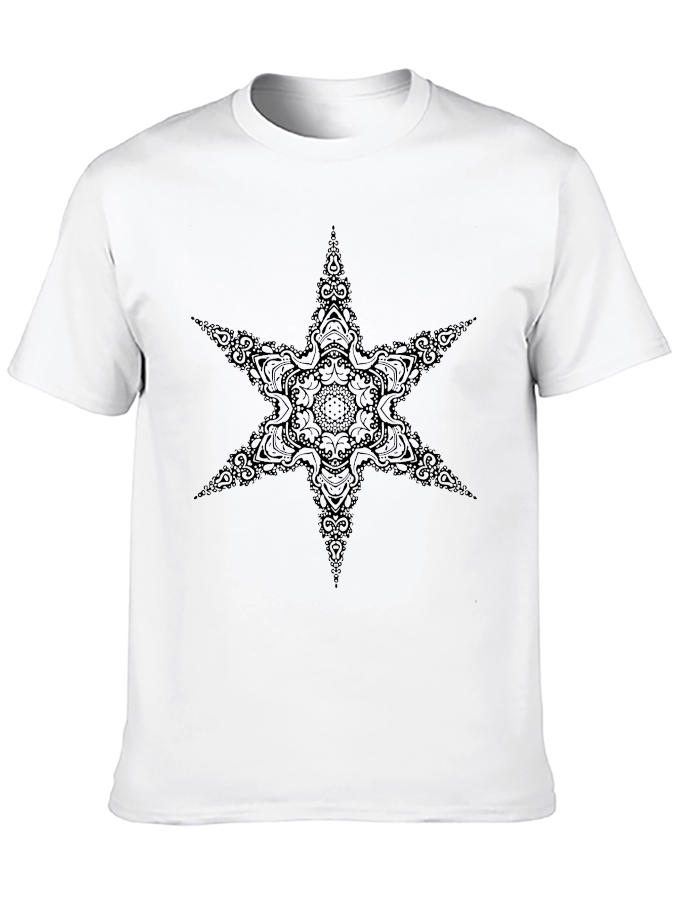Black Mandala Star Graphic Tee - Unique Design