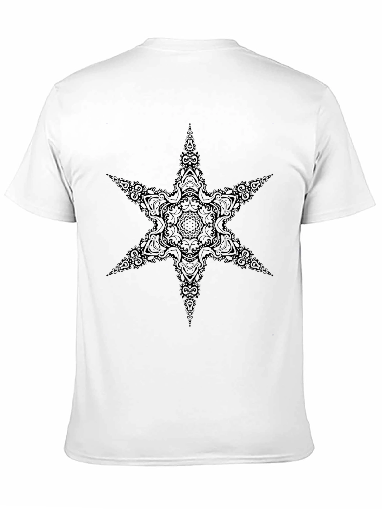 Black Mandala Star Graphic Tee - Unique Design